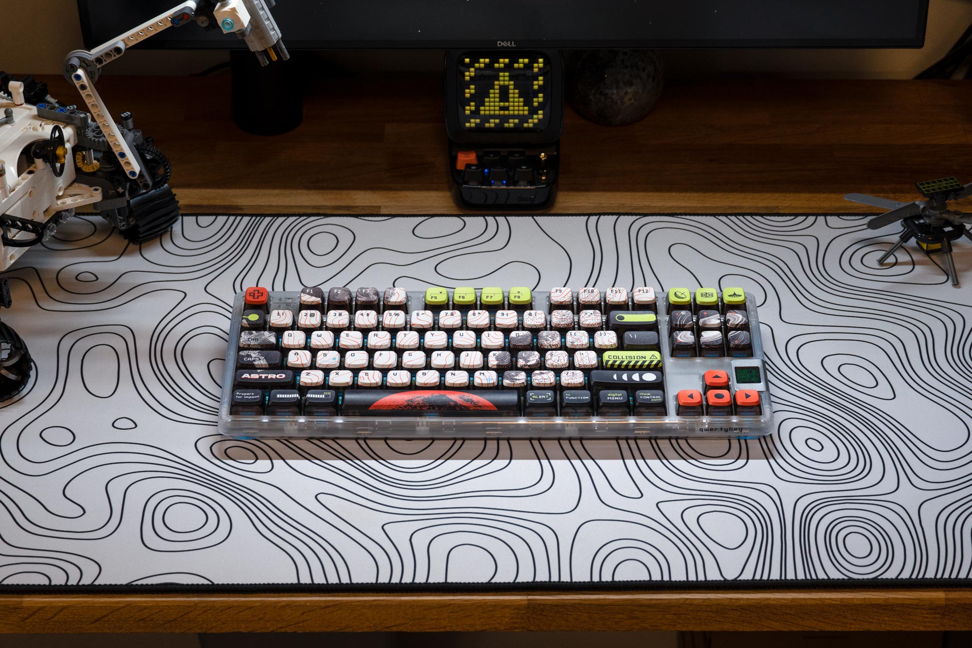 QwertyKey80 Astro bezprzewodowa Bluetooth Hotswap RGB QMK/VIA - L gasket mount klawiatura mechaniczna gamingowa z ekranem