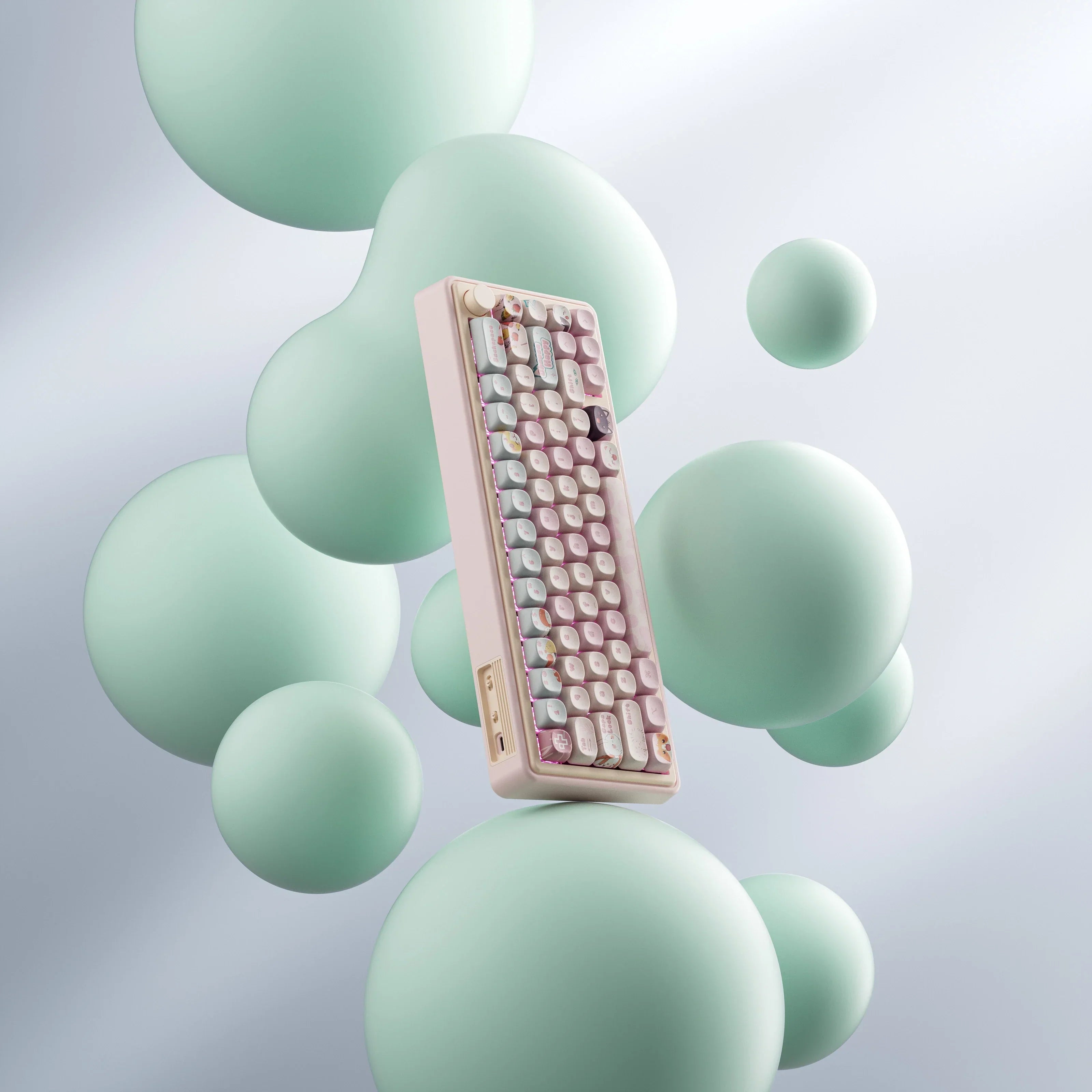 QwertyKey65 Pro Bliss - bezprzewodowa klawiatura mechaniczna gamingowa, Hotswap, RGB, VIA