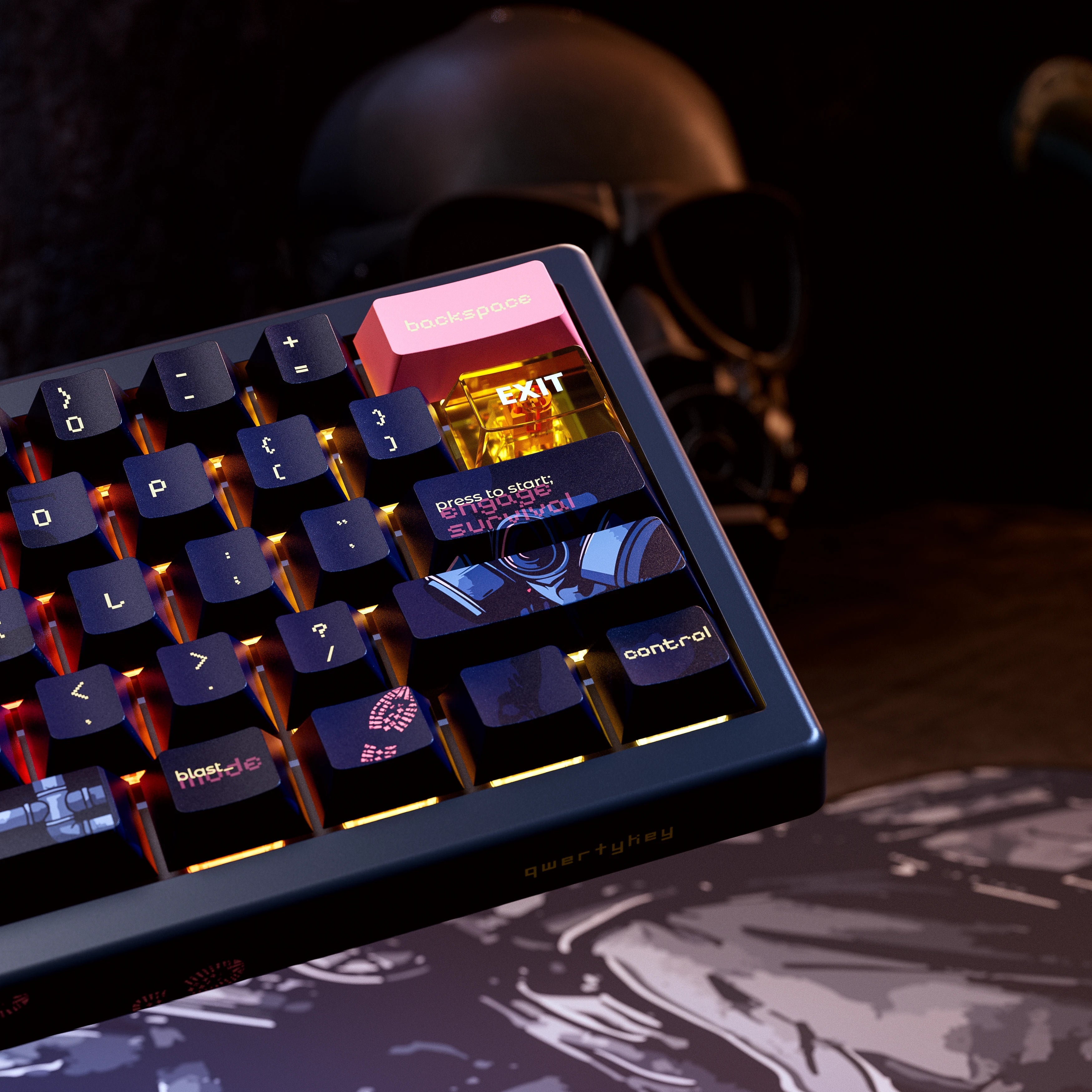 QwertyKey61 PRO Fallout - bezprzewodowa klawiatura mechaniczna gamingowa, Hotswap, RGB