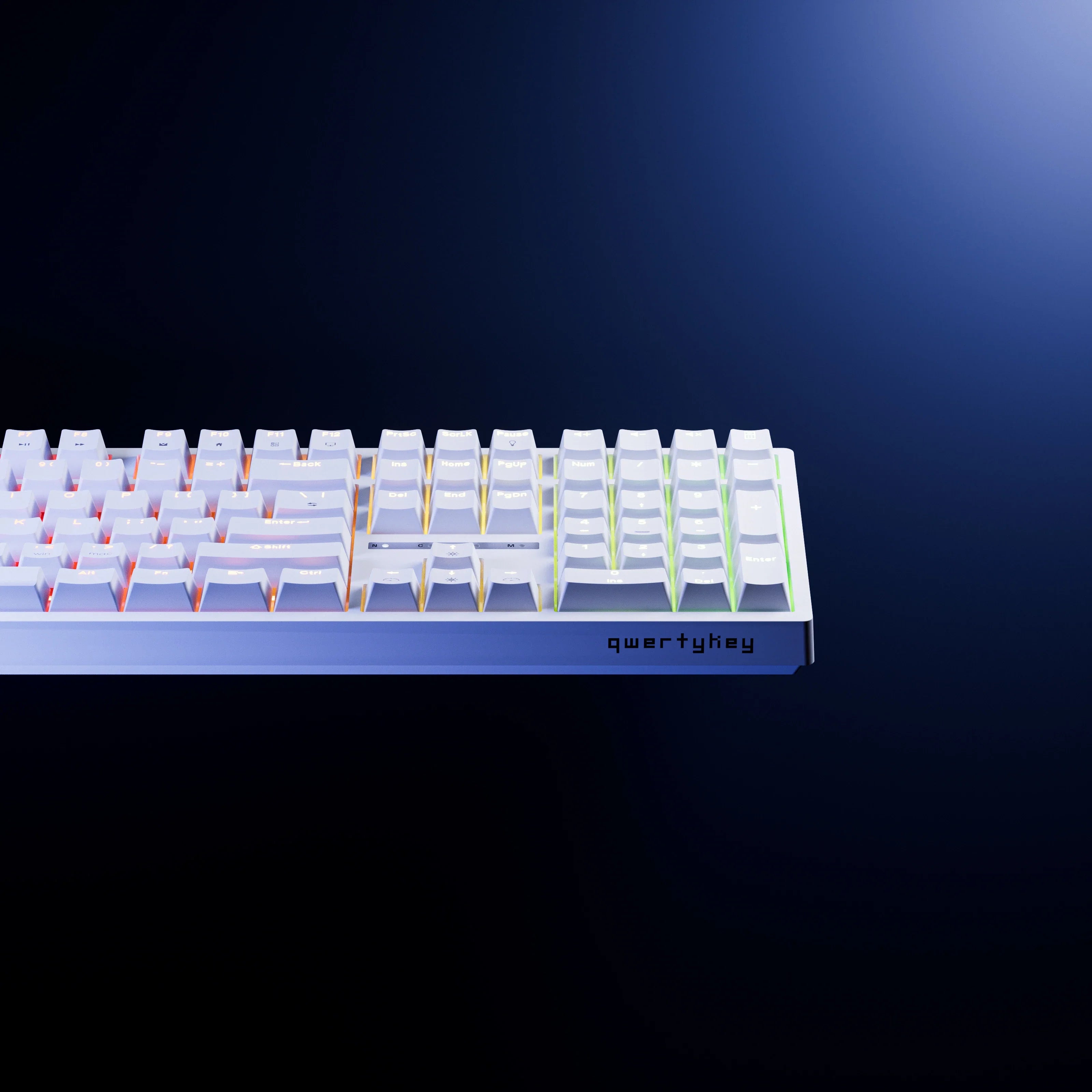 QwertyKey H100, biała - bezprzewodowa klawiatura mechaniczna gamingowa, Hotswap, RGB