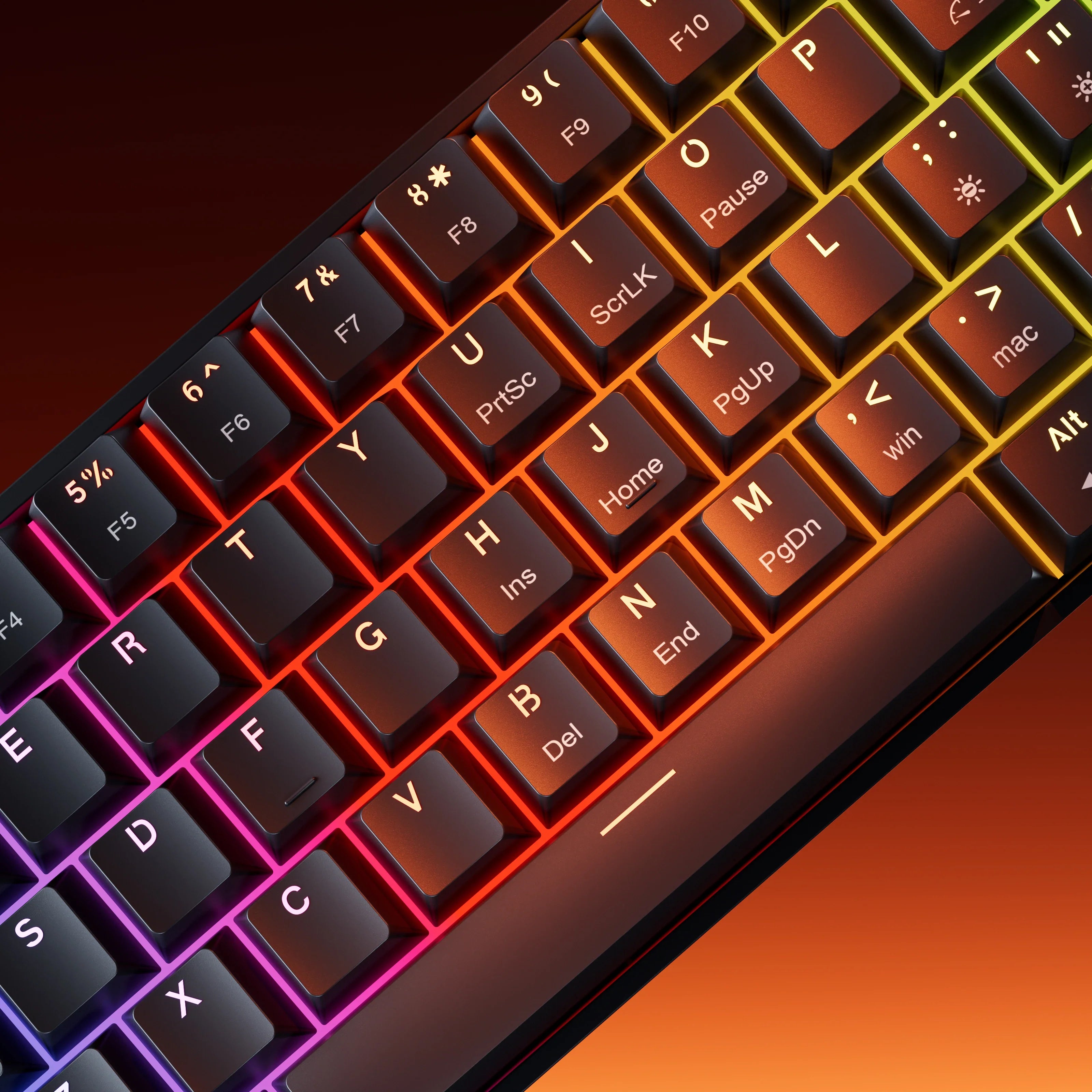 QwertyKey H61 Split, czarna - klawiatura mechaniczna gamingowa, Hotswap, RGB