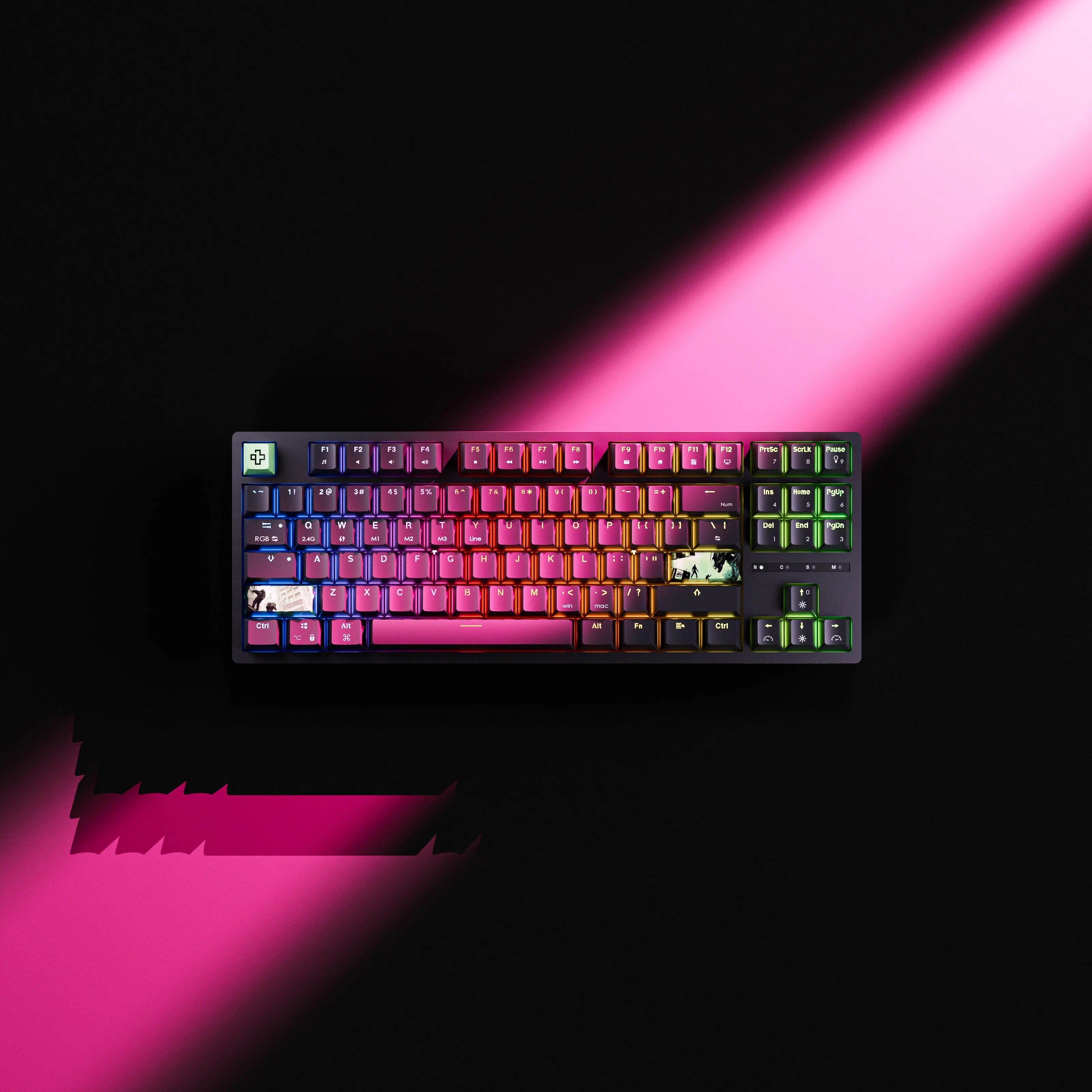 QwertyKey H87, czarna - bezprzewodowa klawiatura mechaniczna gamingowa, Hotswap, RGB