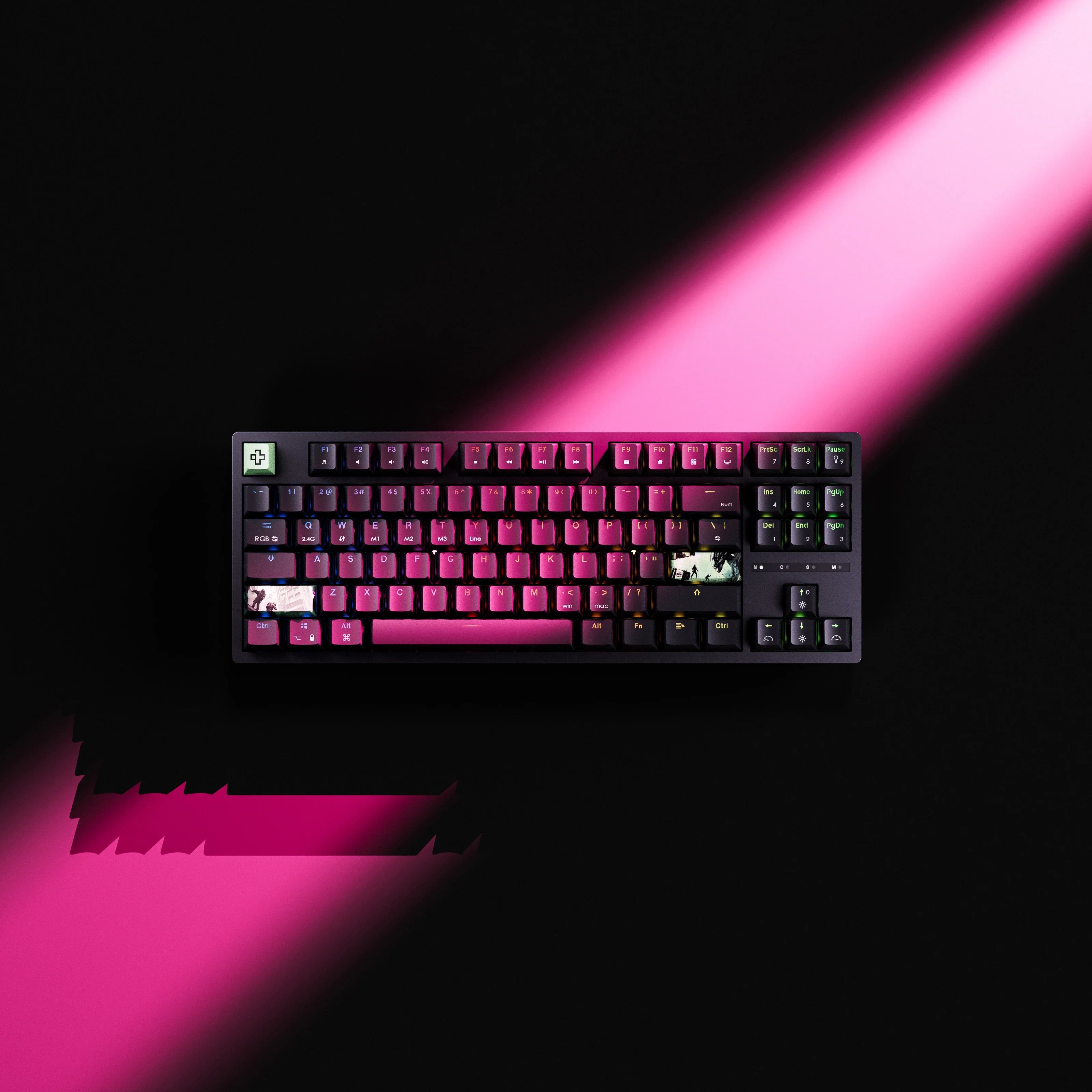 QwertyKey H87, czarna - bezprzewodowa klawiatura mechaniczna gamingowa, Hotswap, RGB