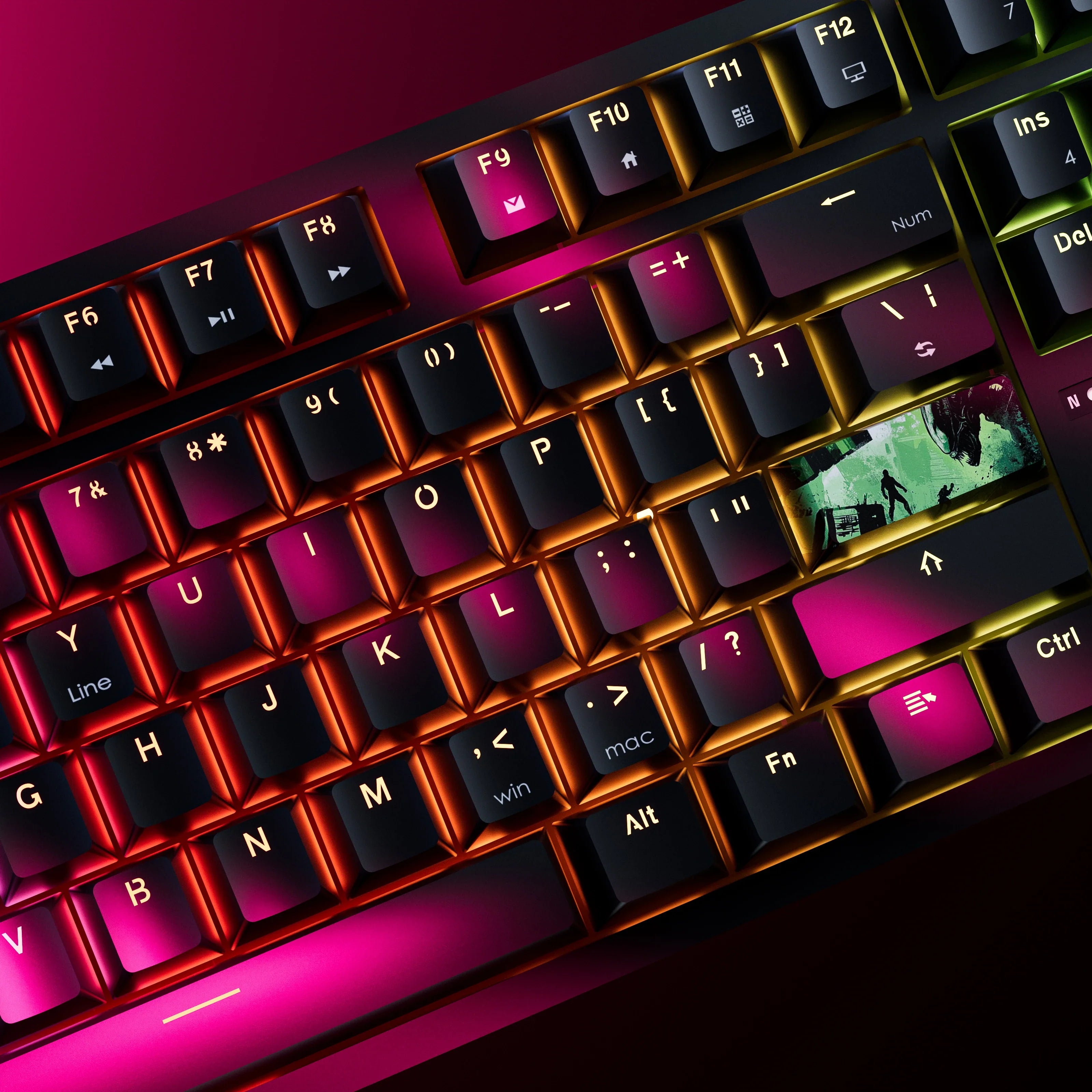 QwertyKey H87, czarna - bezprzewodowa klawiatura mechaniczna gamingowa, Hotswap, RGB