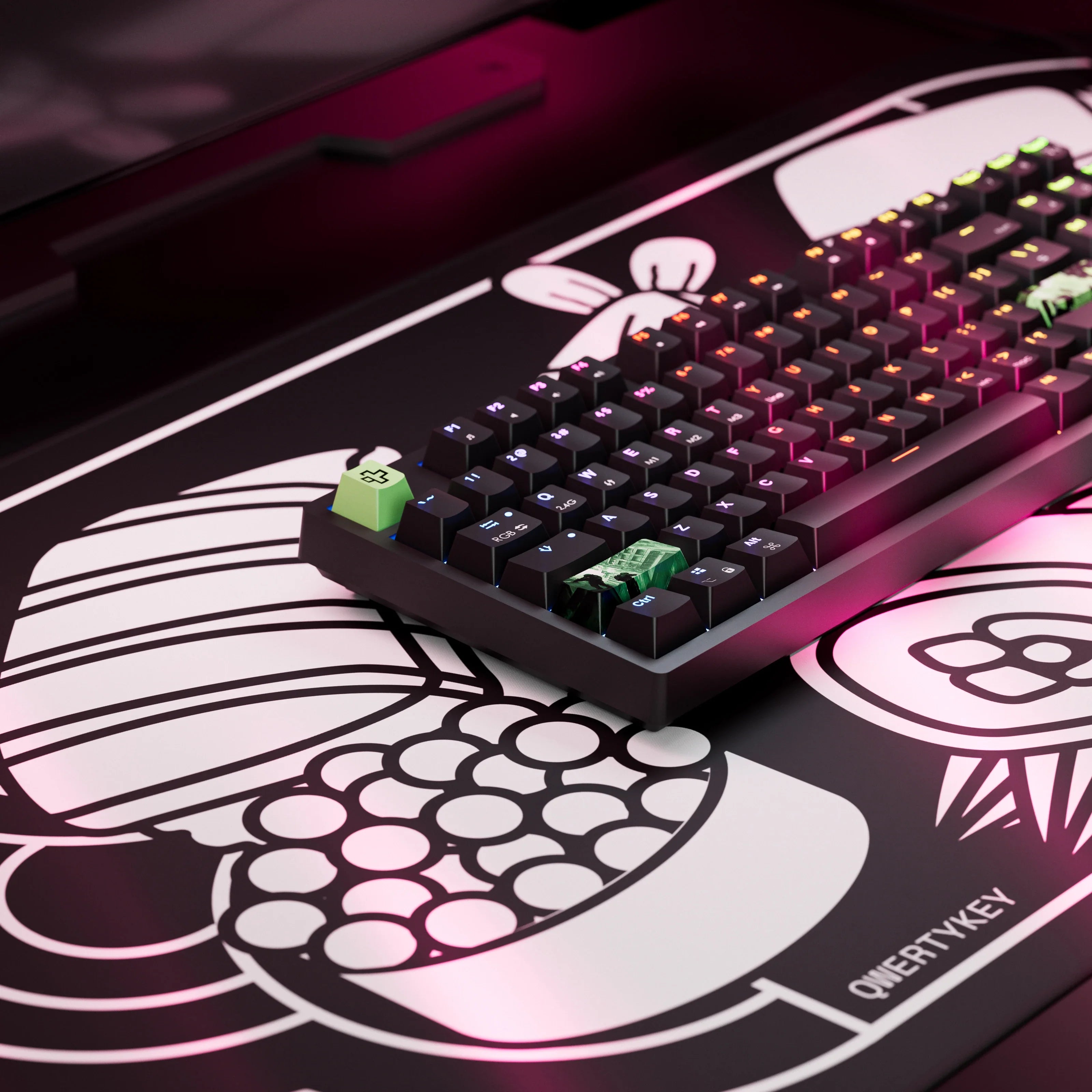 QwertyKey H87, czarna - bezprzewodowa klawiatura mechaniczna gamingowa, Hotswap, RGB