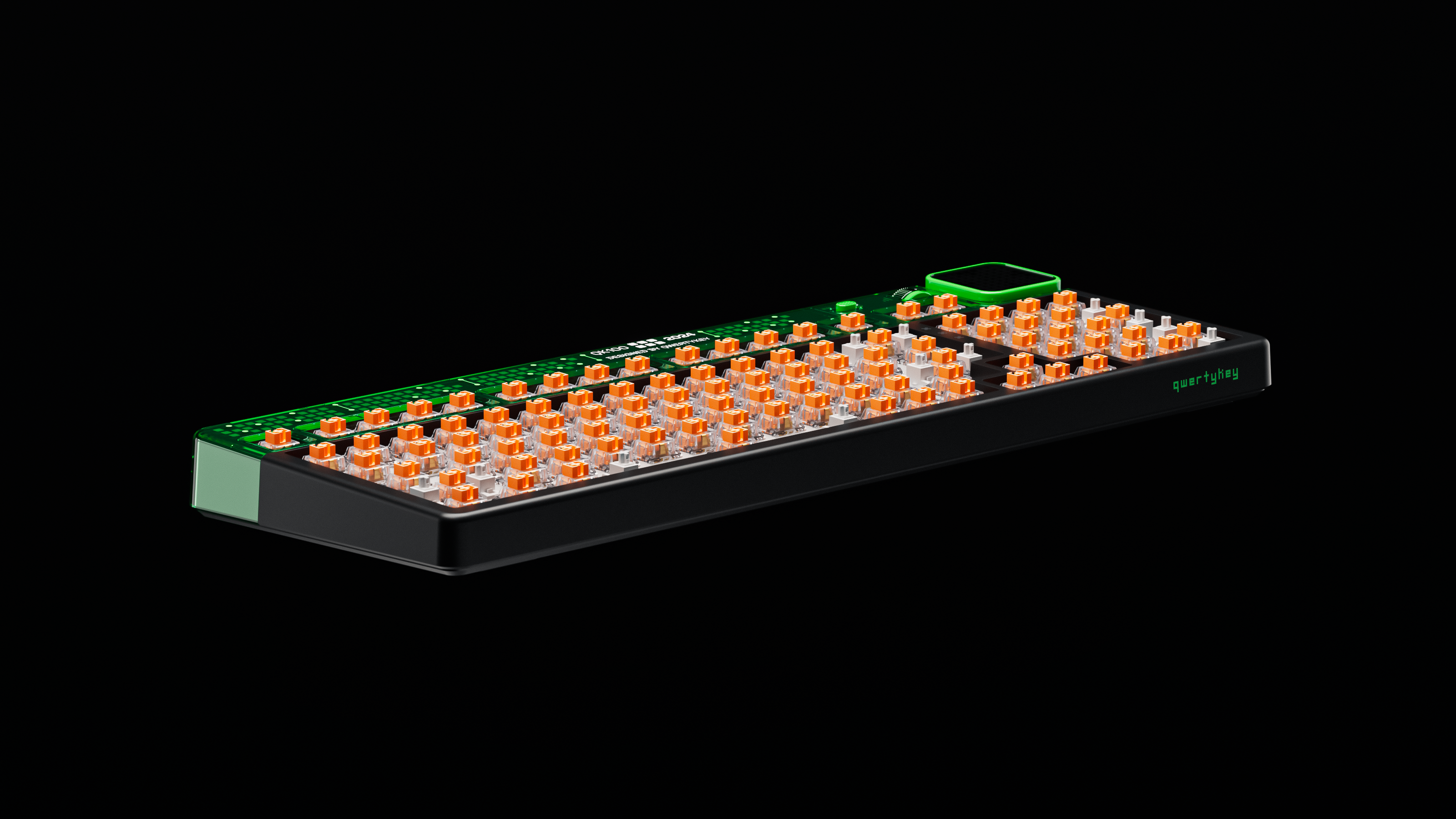 QwertyKey100 Matrix - bezprzewodowa klawiatura mechaniczna gamingowa, Hotswap, RGB, gasket mount, z ekranem