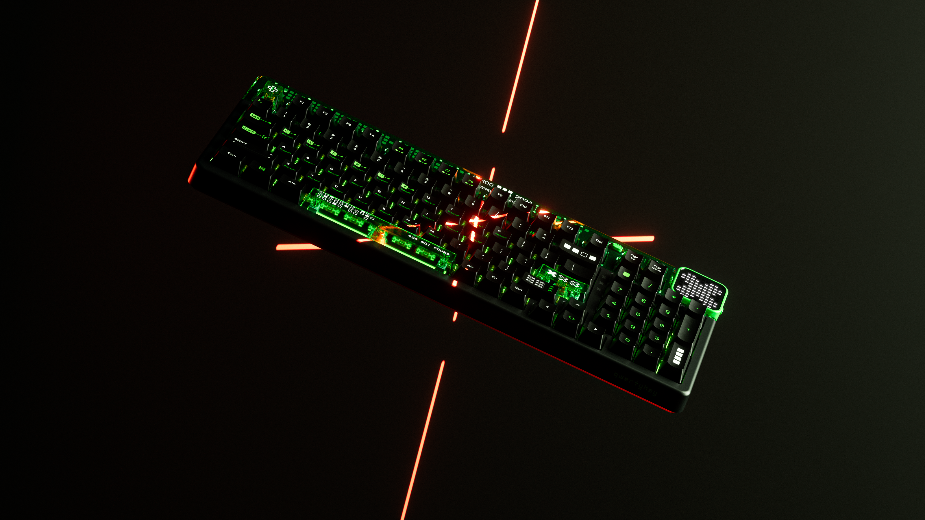 QwertyKey100 Matrix - bezprzewodowa klawiatura mechaniczna gamingowa, Hotswap, RGB, gasket mount, z ekranem