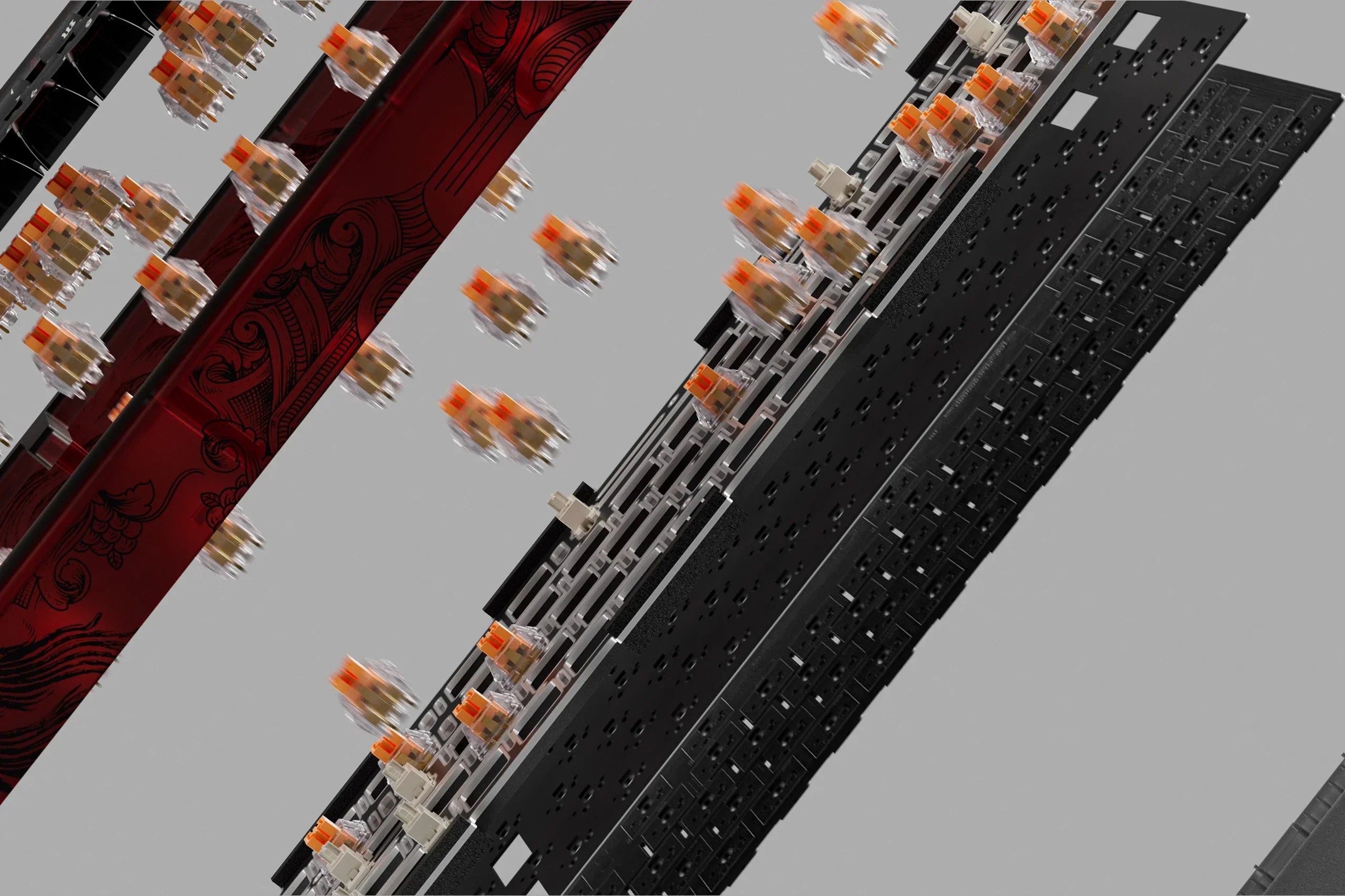 QwertyKey65 Pro Dracula - bezprzewodowa klawiatura mechaniczna gamingowa, Hotswap, RGB, VIA