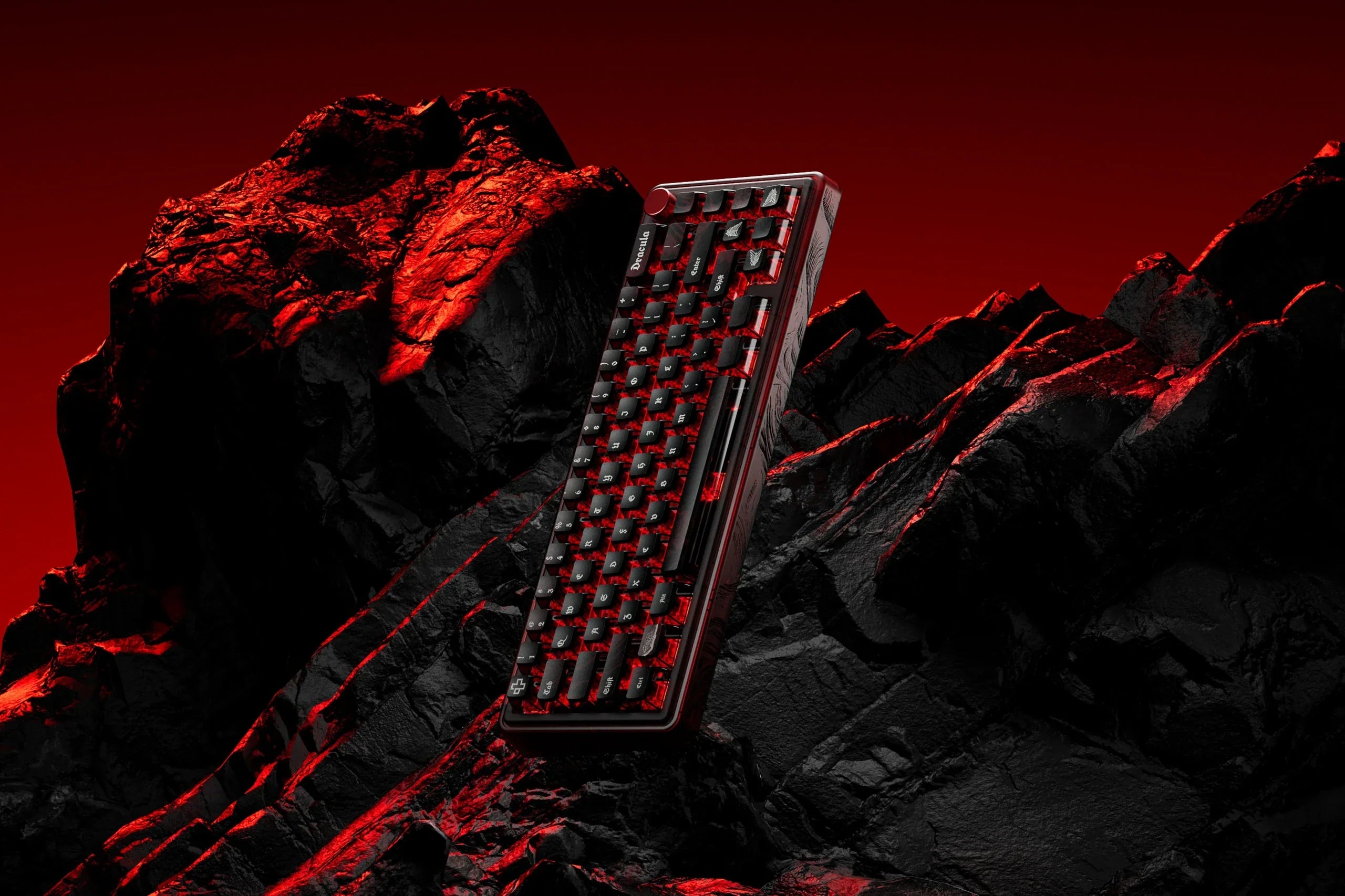 QwertyKey65 Pro Dracula - bezprzewodowa klawiatura mechaniczna gamingowa, Hotswap, RGB, VIA