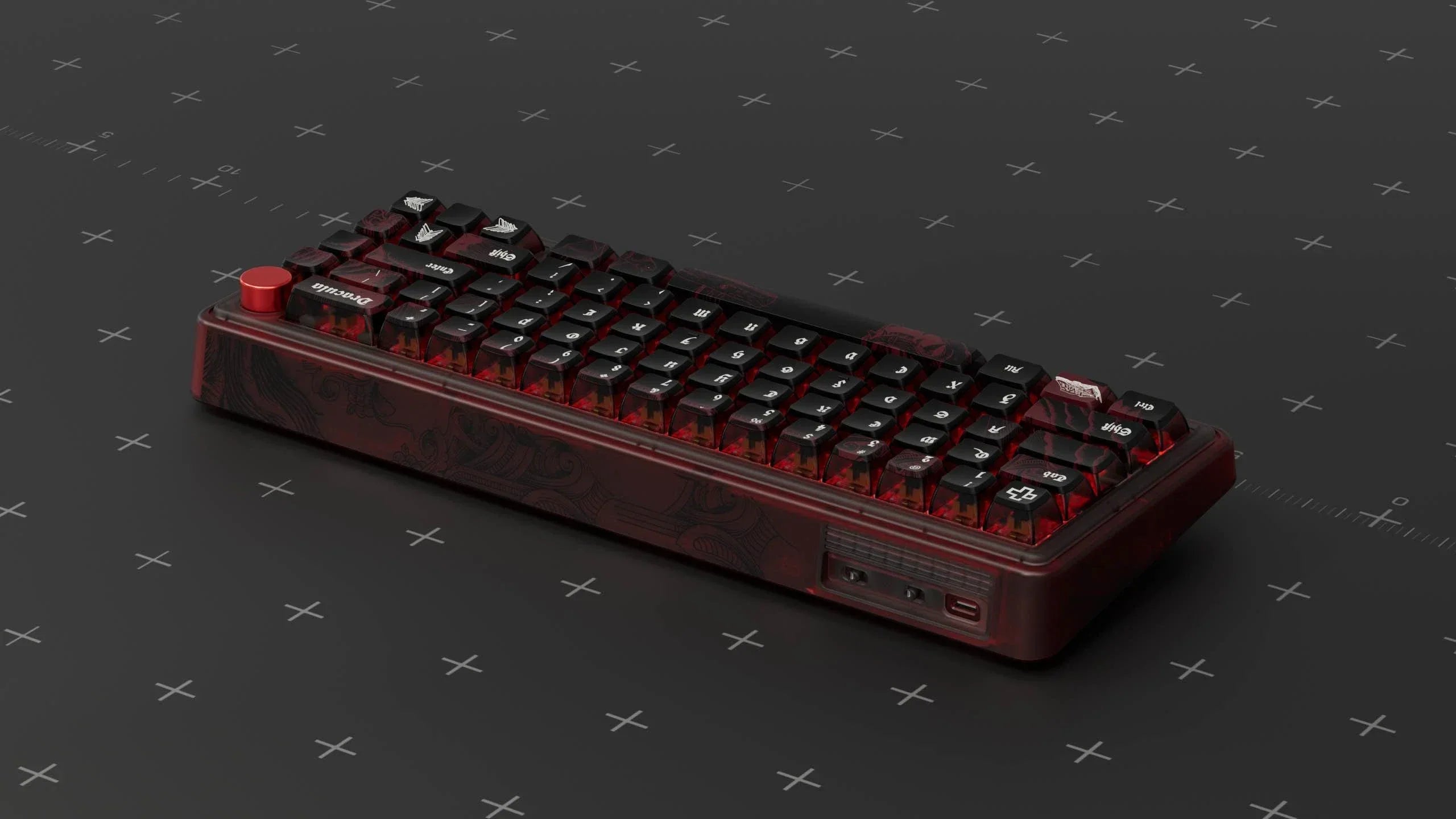 QwertyKey65 Pro Dracula - bezprzewodowa klawiatura mechaniczna gamingowa, Hotswap, RGB, VIA