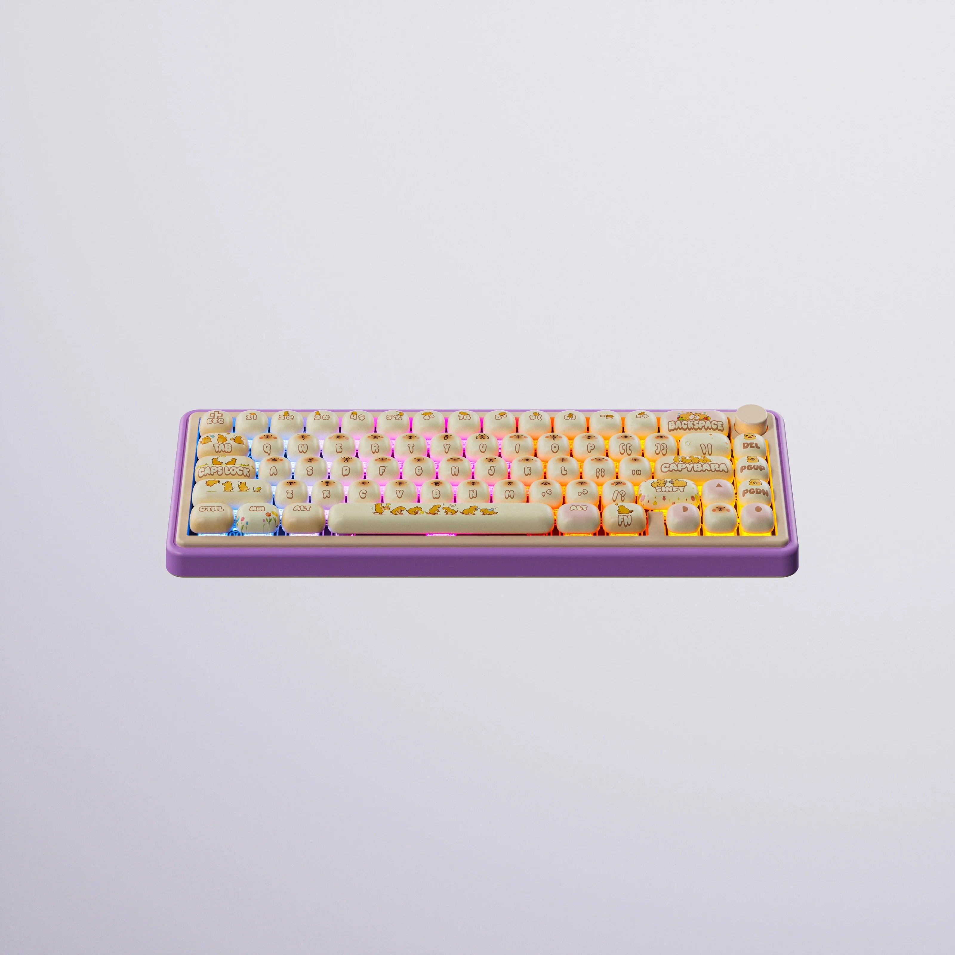 QwertyKey65 Pro Capybara edycja limitowana VIA - bezprzewodowa klawiatura mechaniczna gamingowa, Hotswap, RGB