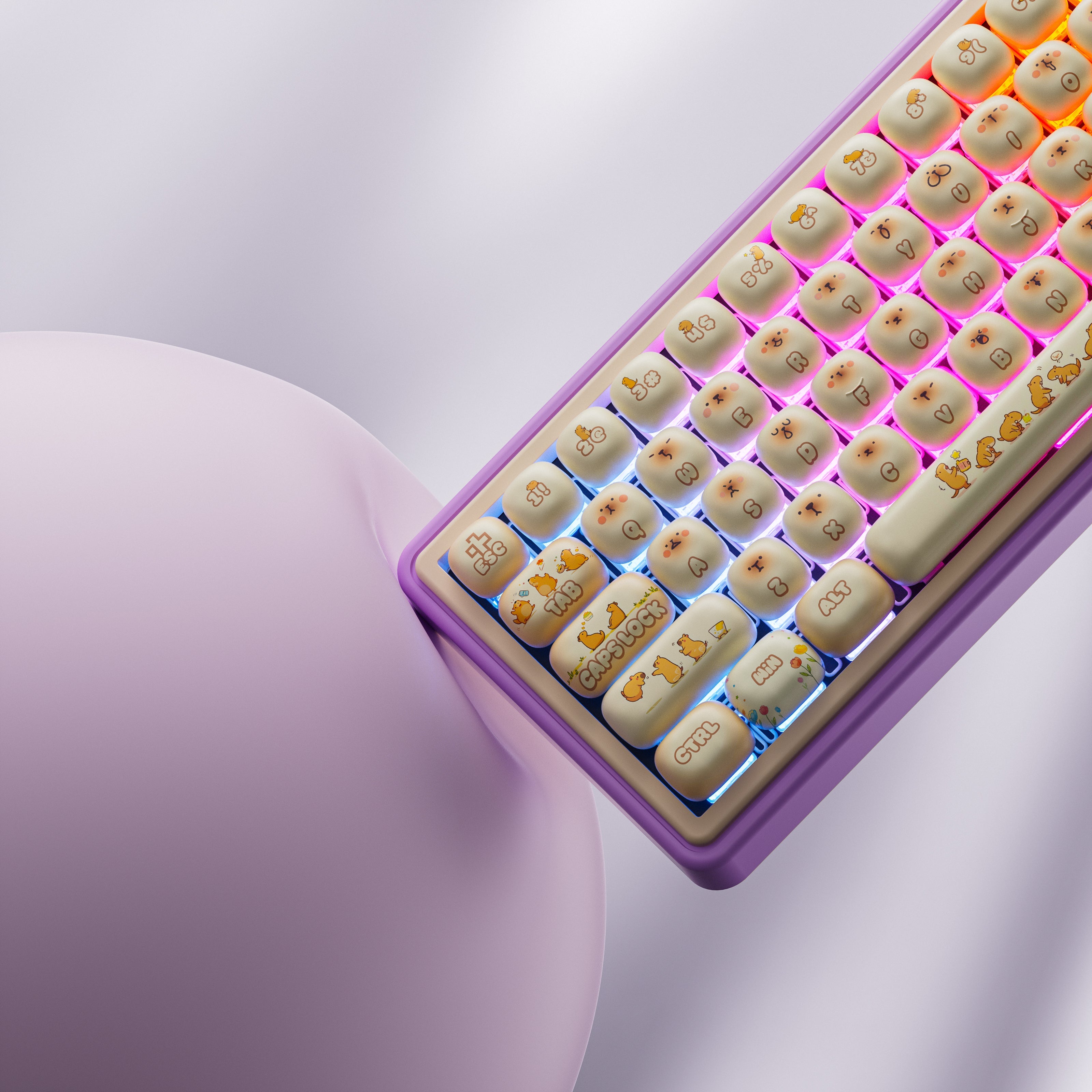 QwertyKey65 Pro Capybara edycja limitowana VIA - bezprzewodowa klawiatura mechaniczna gamingowa, Hotswap, RGB