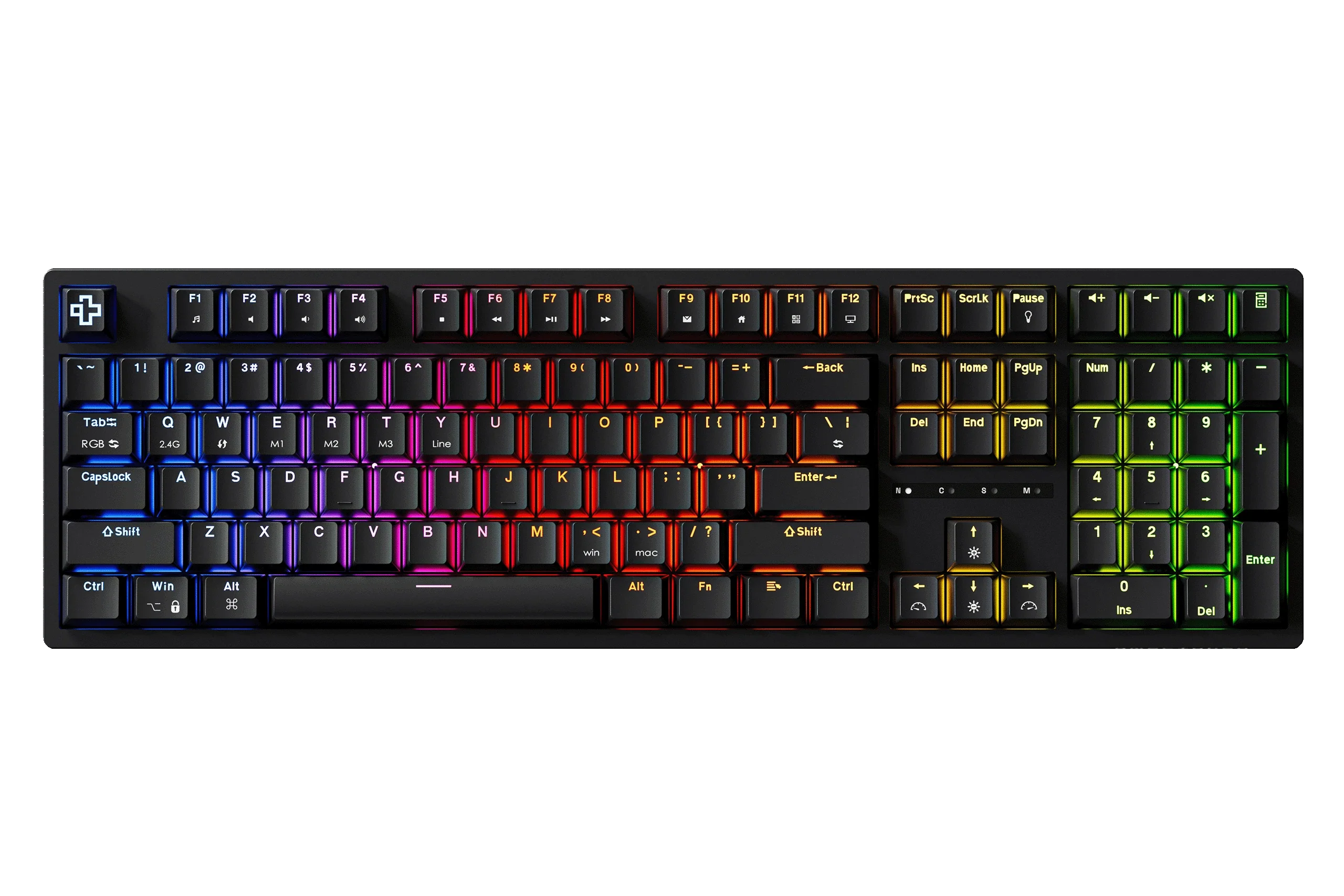 QwertyKey H100, czarna - bezprzewodowa klawiatura mechaniczna gamingowa, Hotswap, RGB