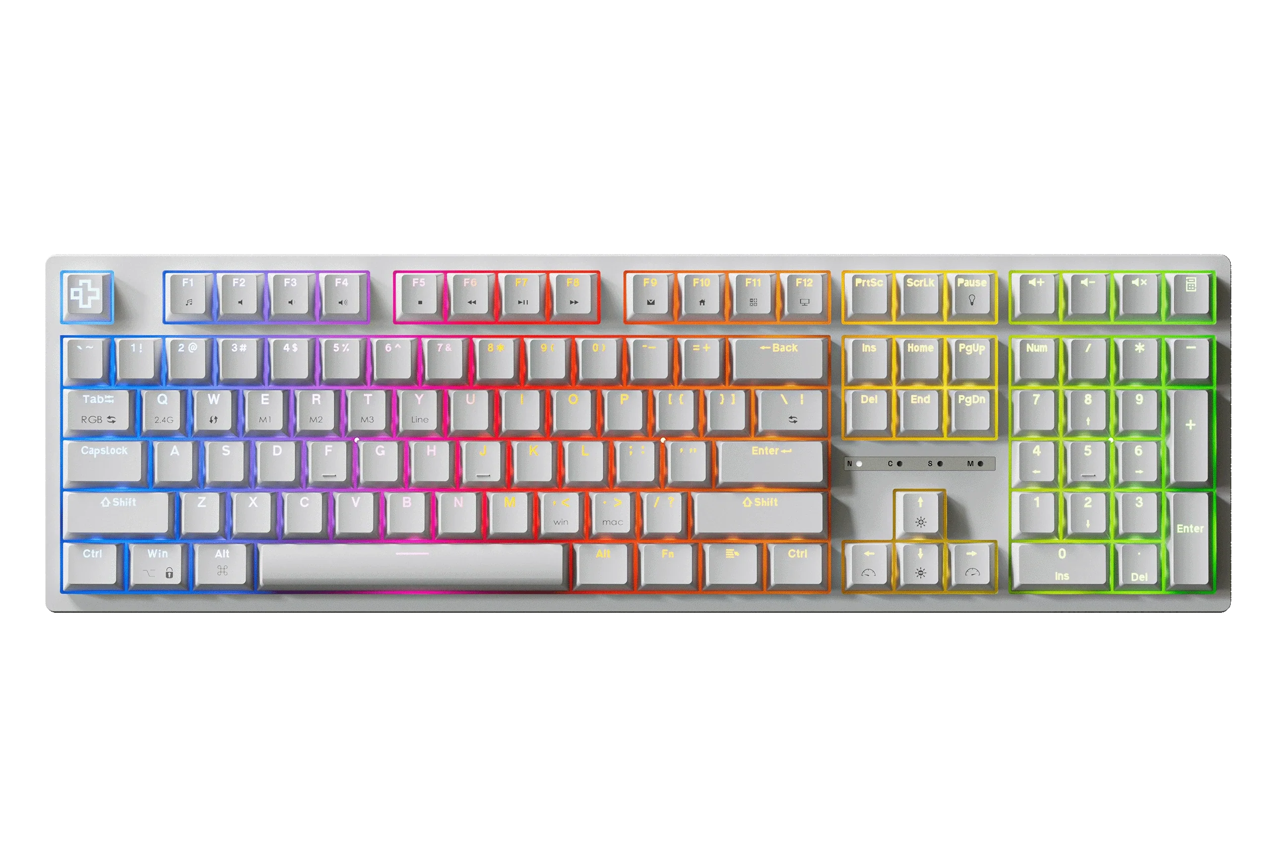 QwertyKey H100, biała - bezprzewodowa klawiatura mechaniczna gamingowa, Hotswap, RGB