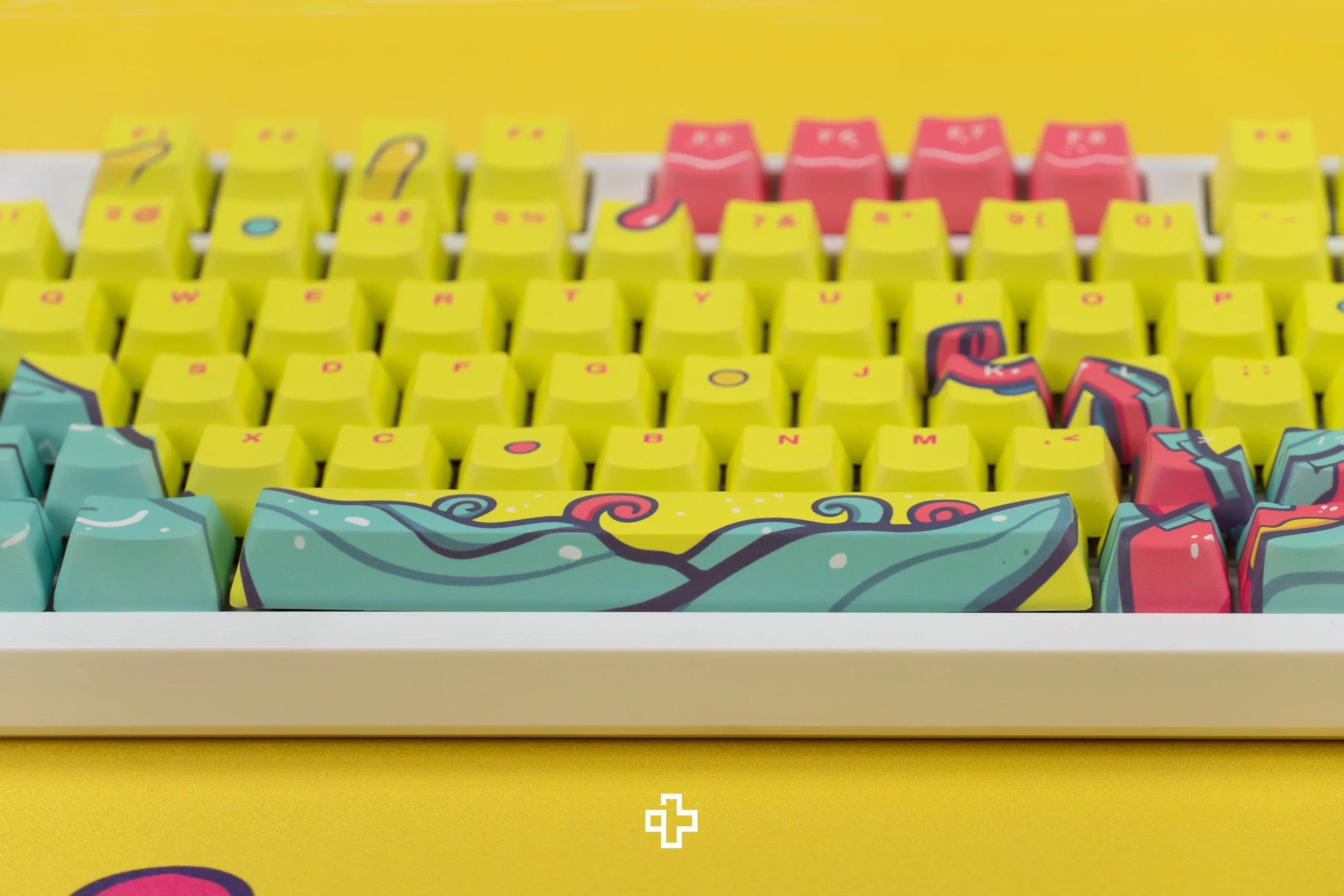 Zestaw keycapów QwertyKey Octopus żółty profil OEM materiał PBT