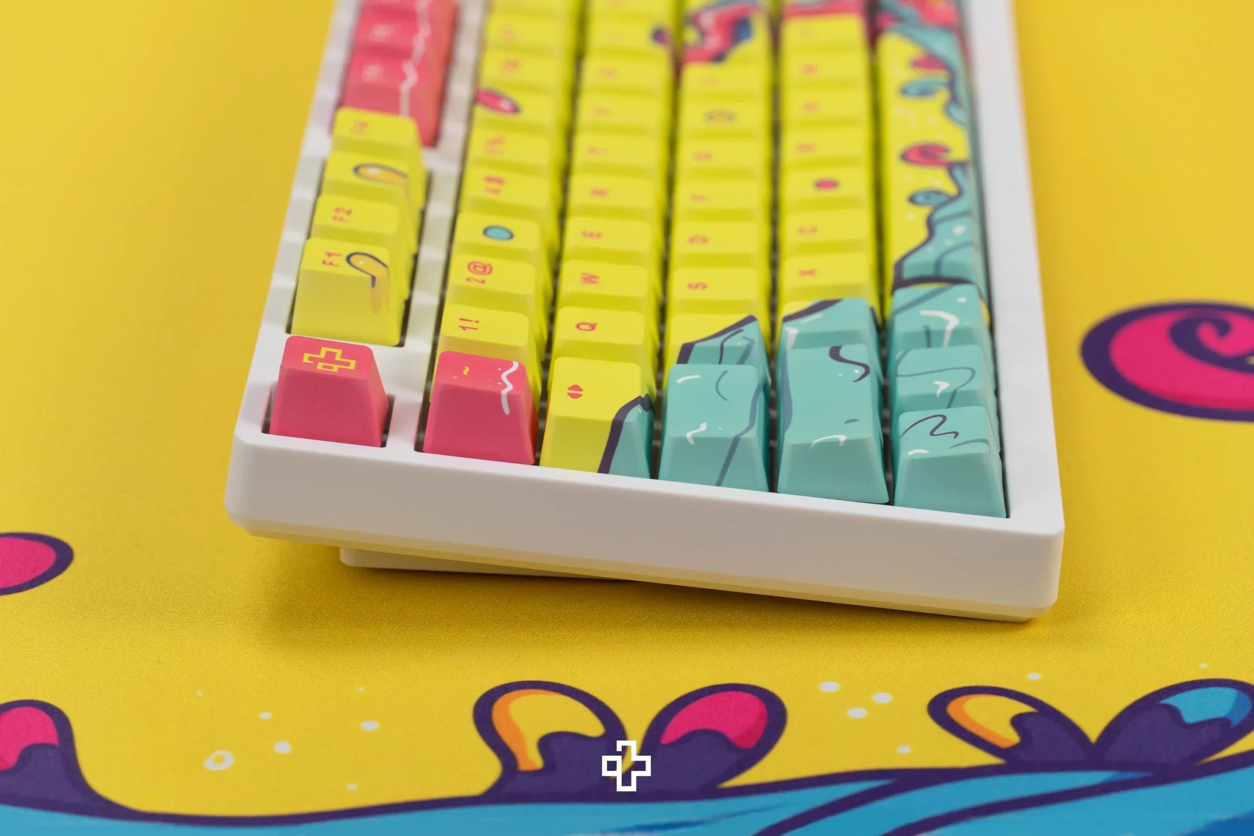 Zestaw keycapów QwertyKey Octopus żółty profil OEM materiał PBT