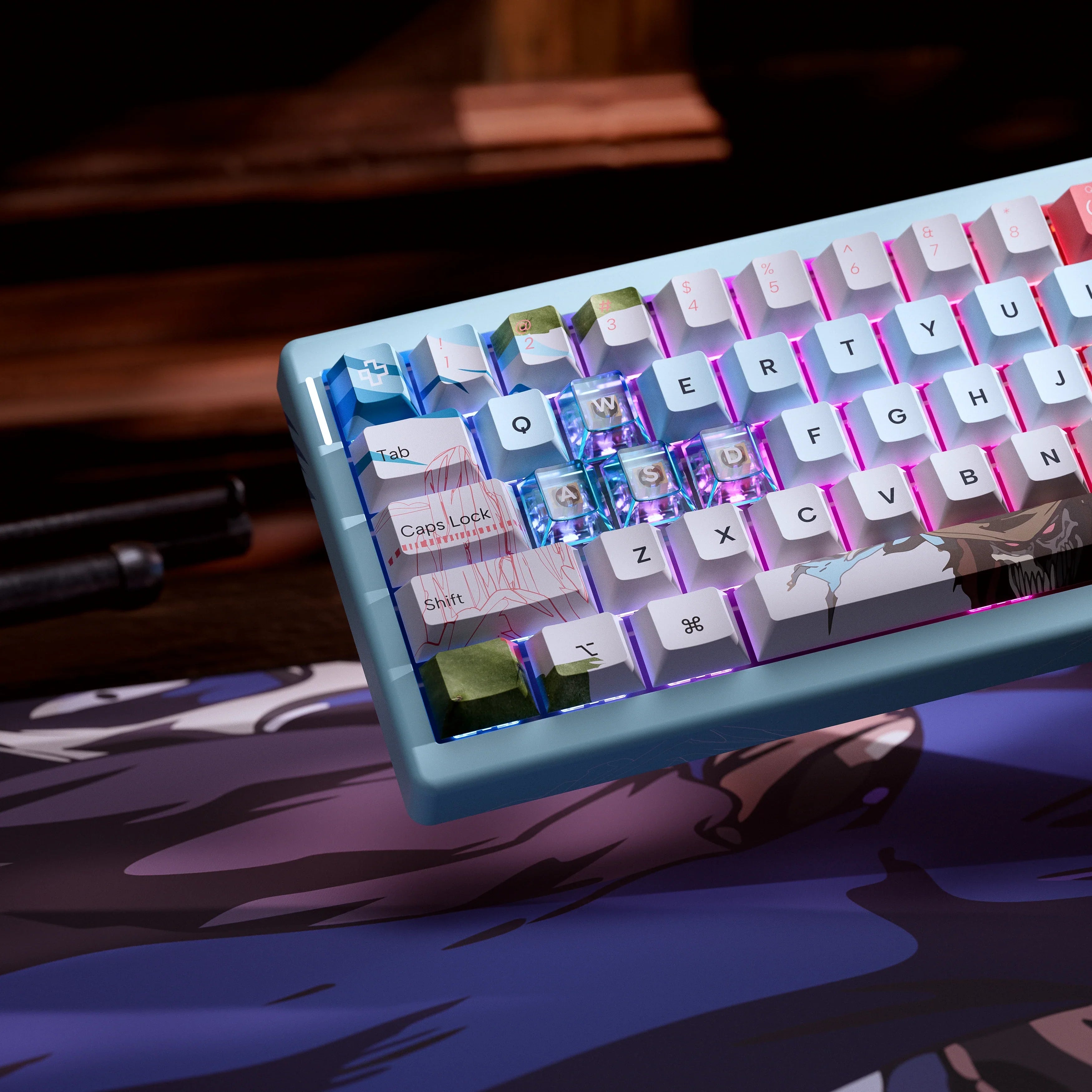 QwertyKey61 PRO Western - bezprzewodowa klawiatura mechaniczna gamingowa, Hotswap, RGB