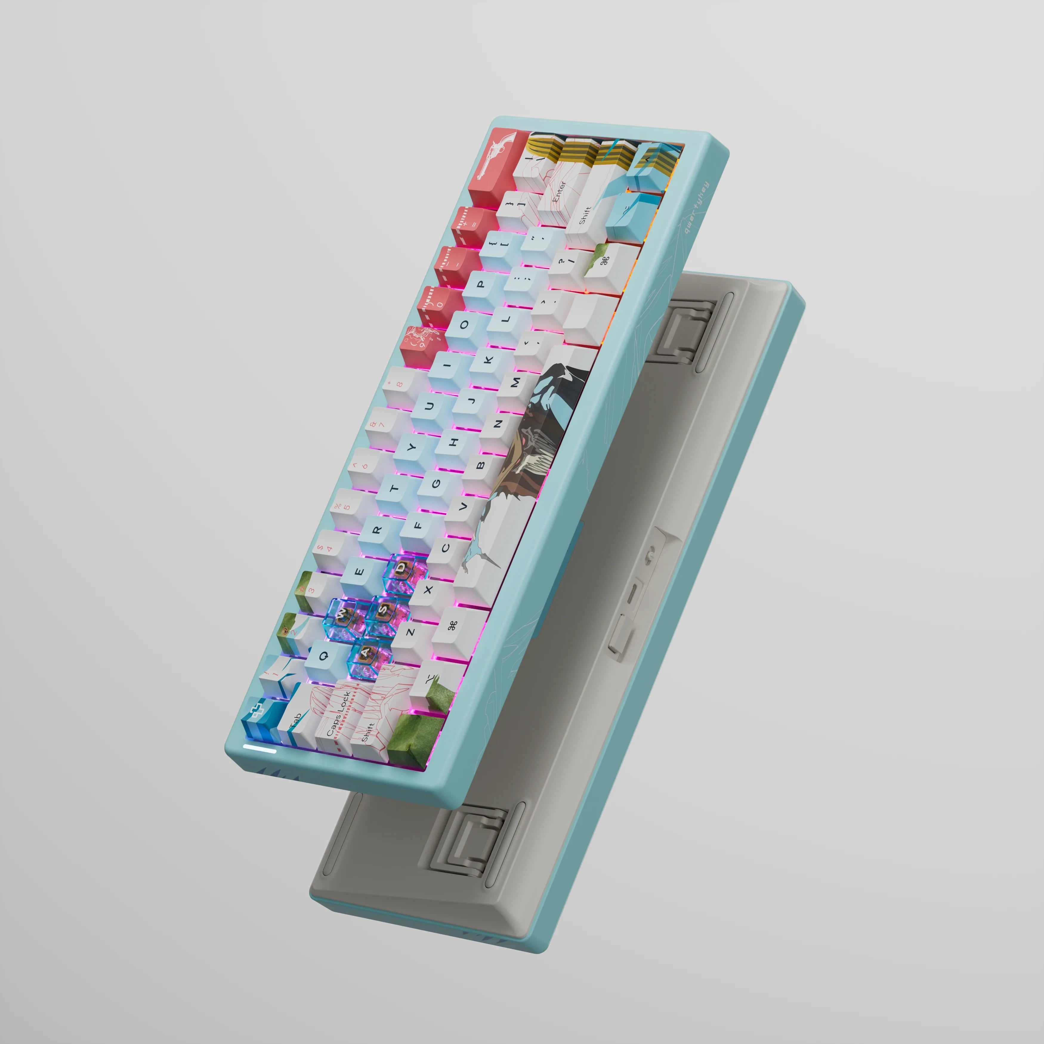 QwertyKey61 PRO Western - bezprzewodowa klawiatura mechaniczna gamingowa, Hotswap, RGB