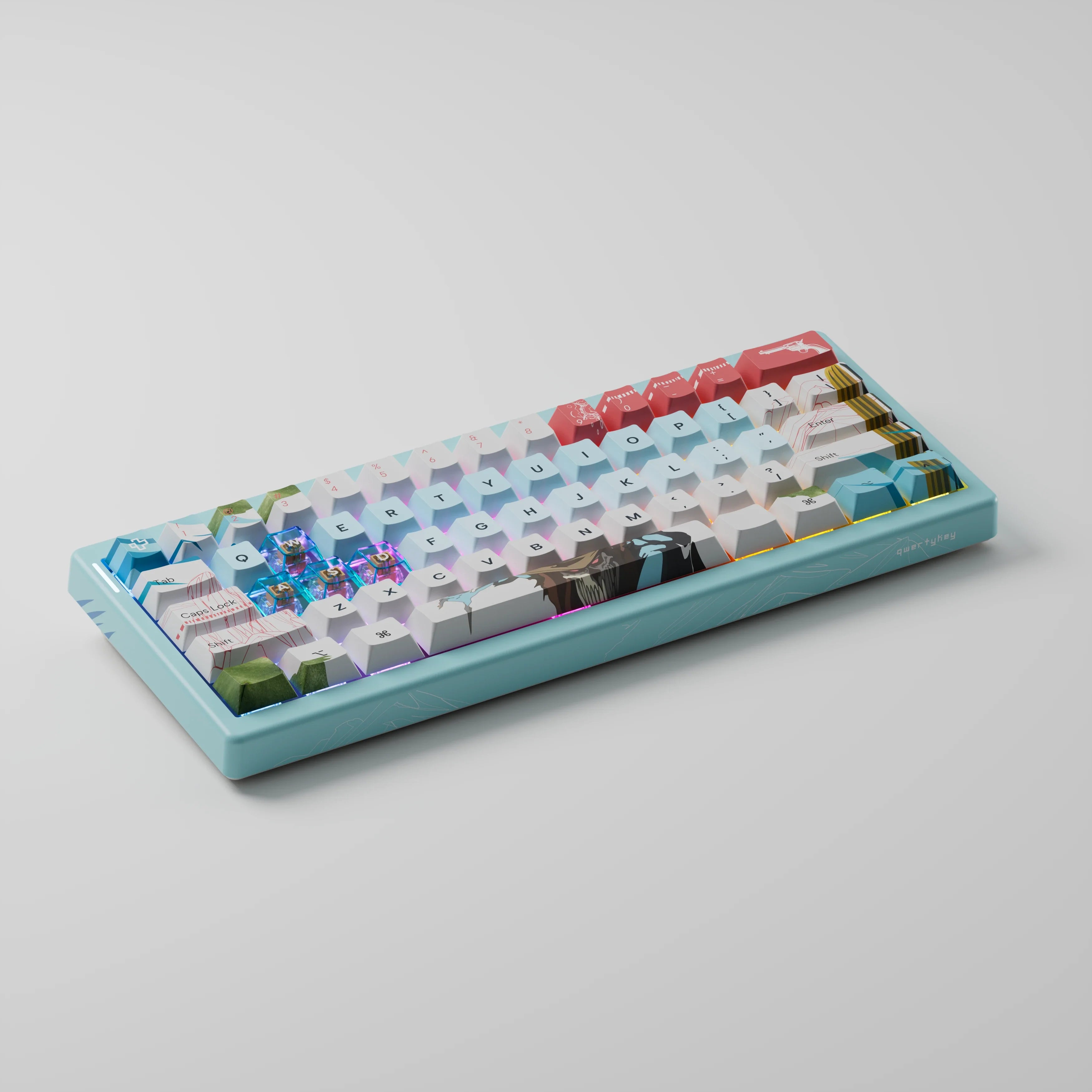 QwertyKey61 PRO Western - bezprzewodowa klawiatura mechaniczna gamingowa, Hotswap, RGB