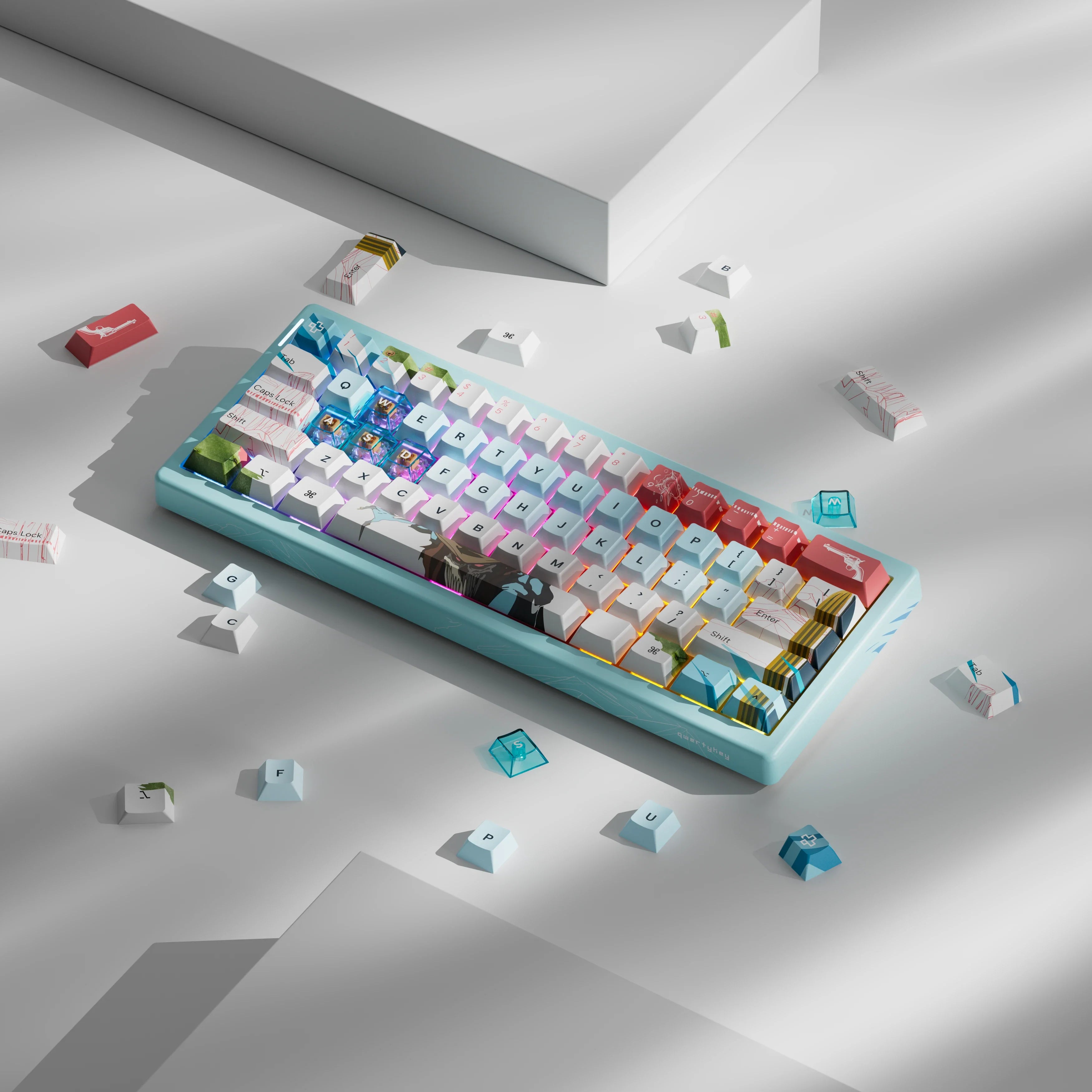 QwertyKey61 PRO Western - bezprzewodowa klawiatura mechaniczna gamingowa, Hotswap, RGB