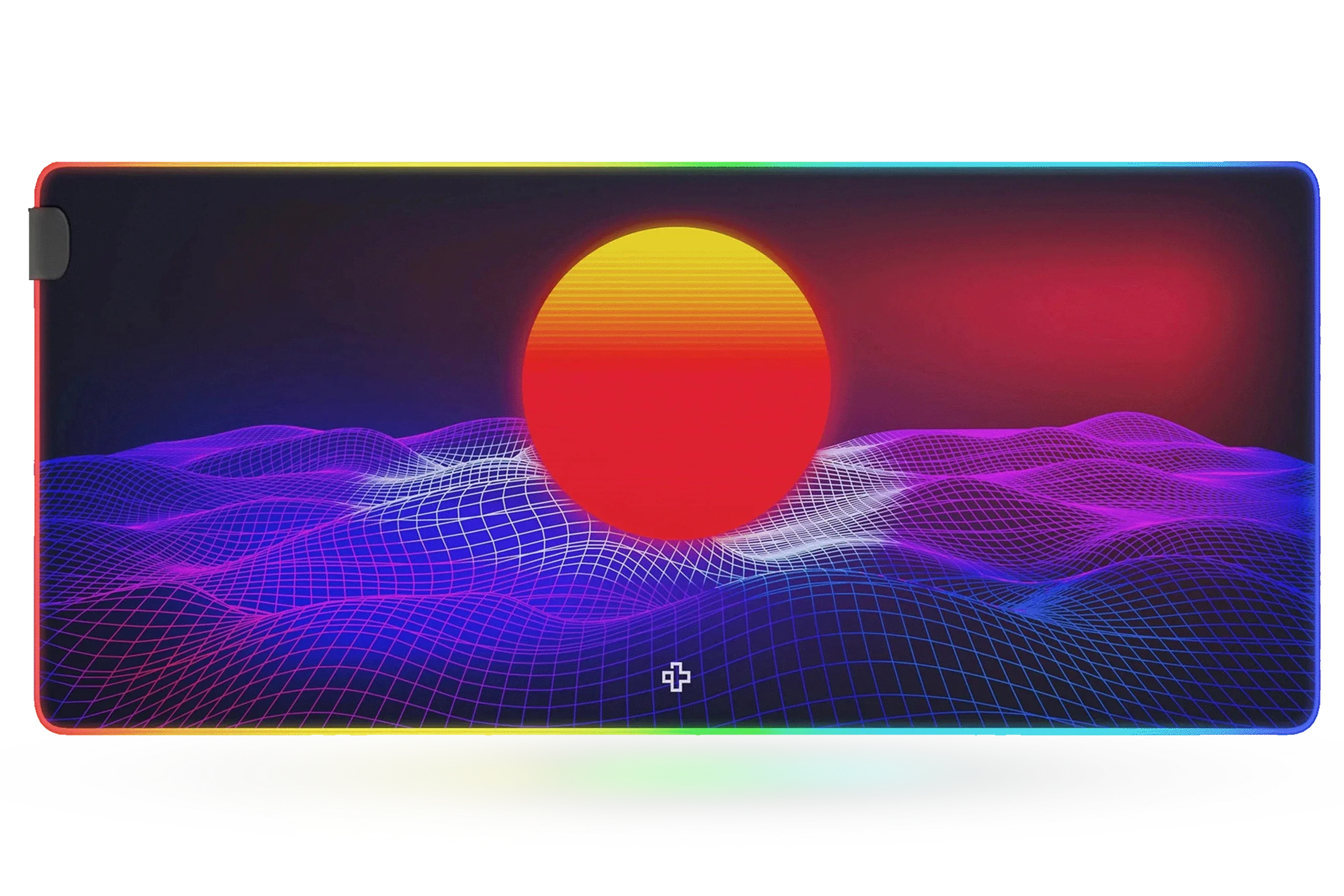 Deskmat / podkładka pod mysz QwertyKey RGB CyberWave V2 4 mm obszyte krawędzie