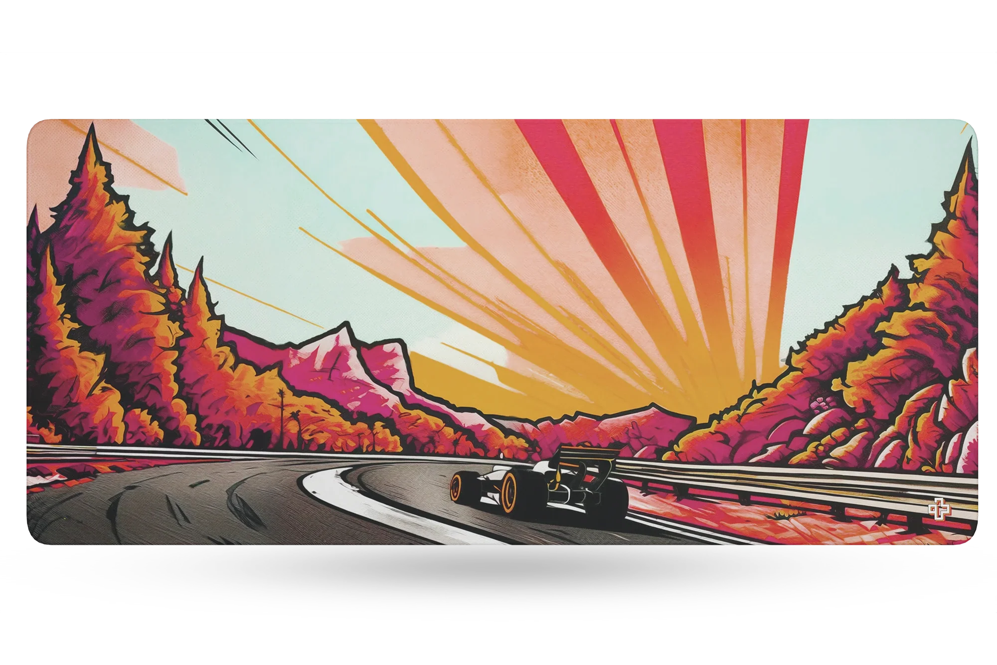 Deskmat / podkładka pod mysz QwertyKey Formula Sunset 4 mm obszyte krawędzie