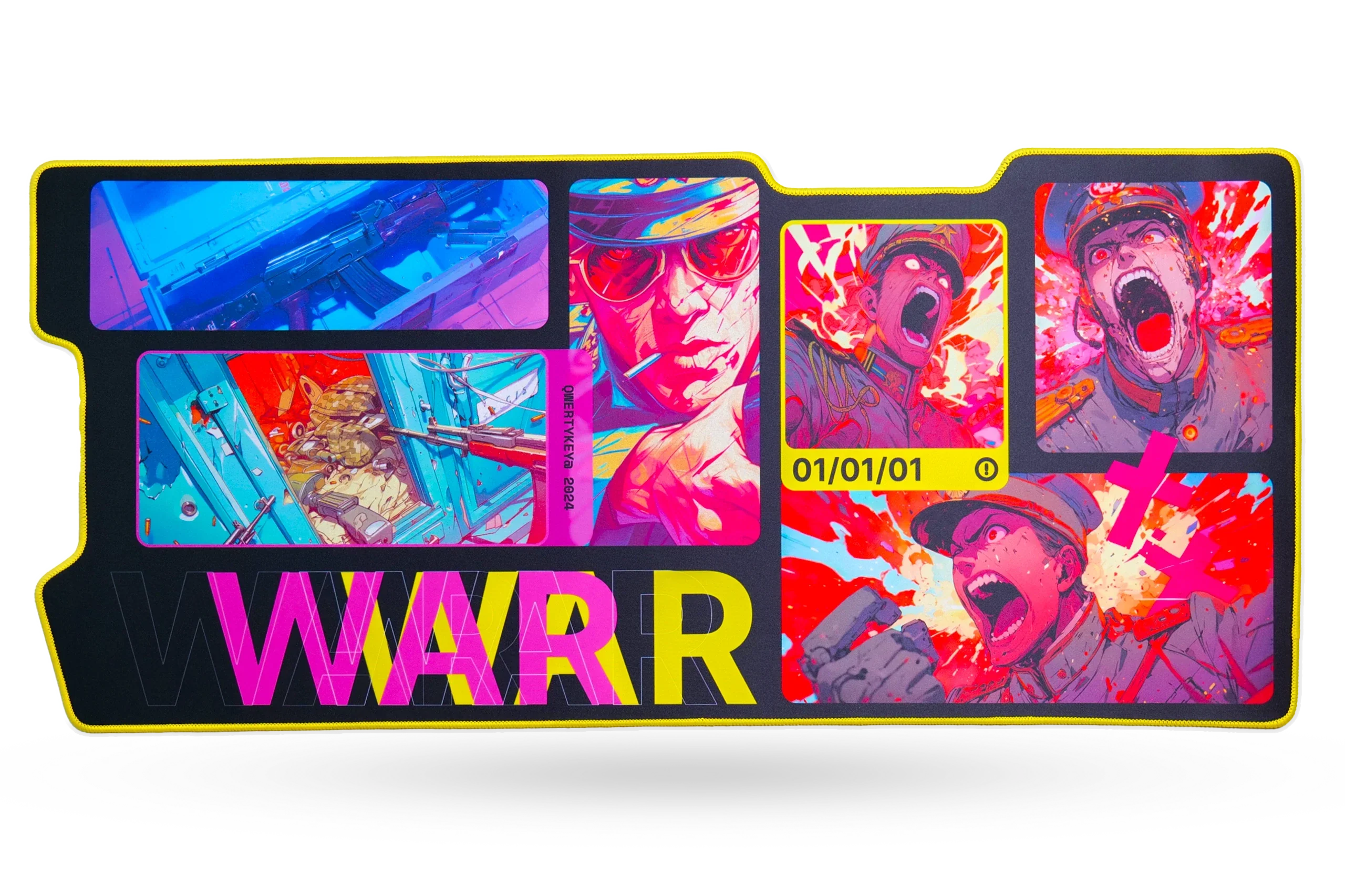 Deskmat QwertyKey War, 4 mm, obszyte krawędzie