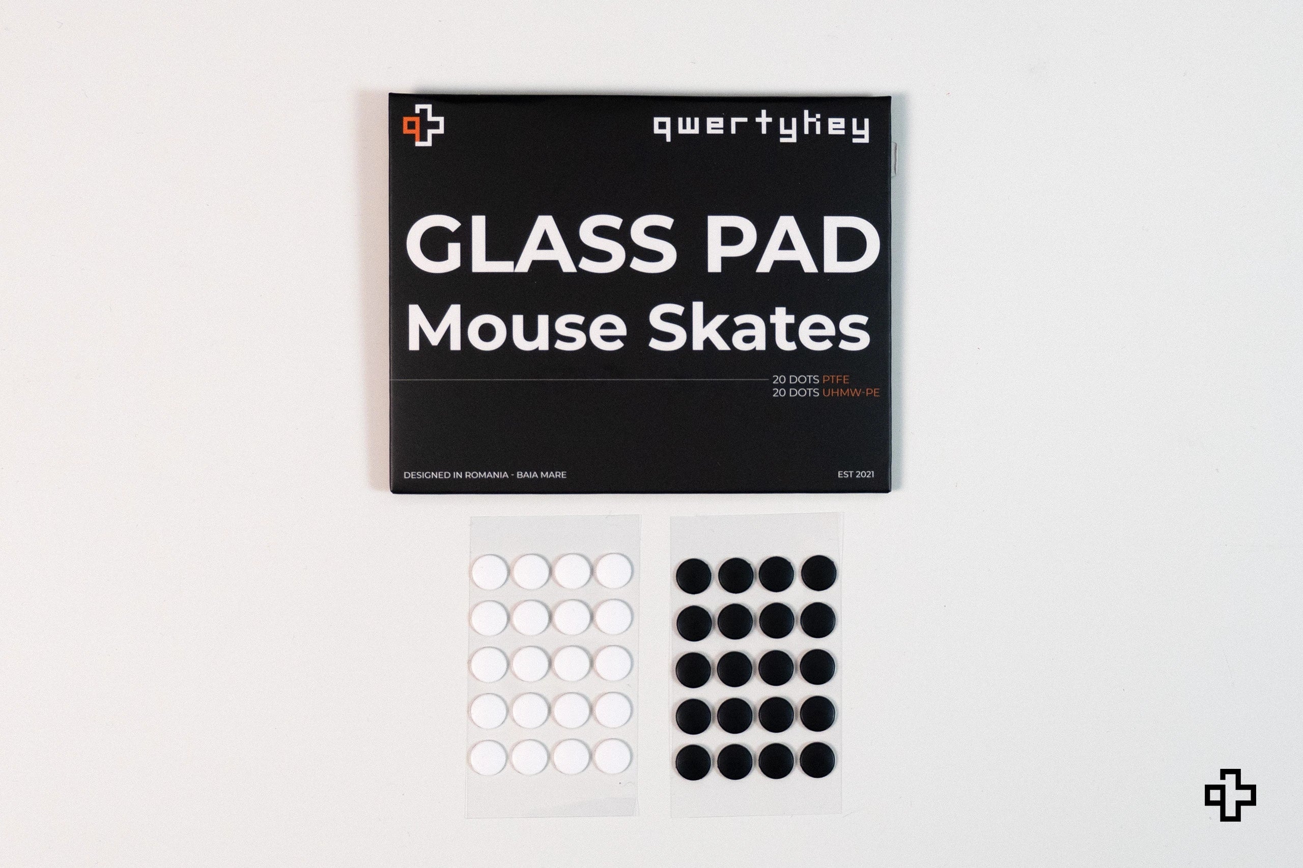 QwertyKey Glass Mouse Skates 40 punktów | PTFE + UPE