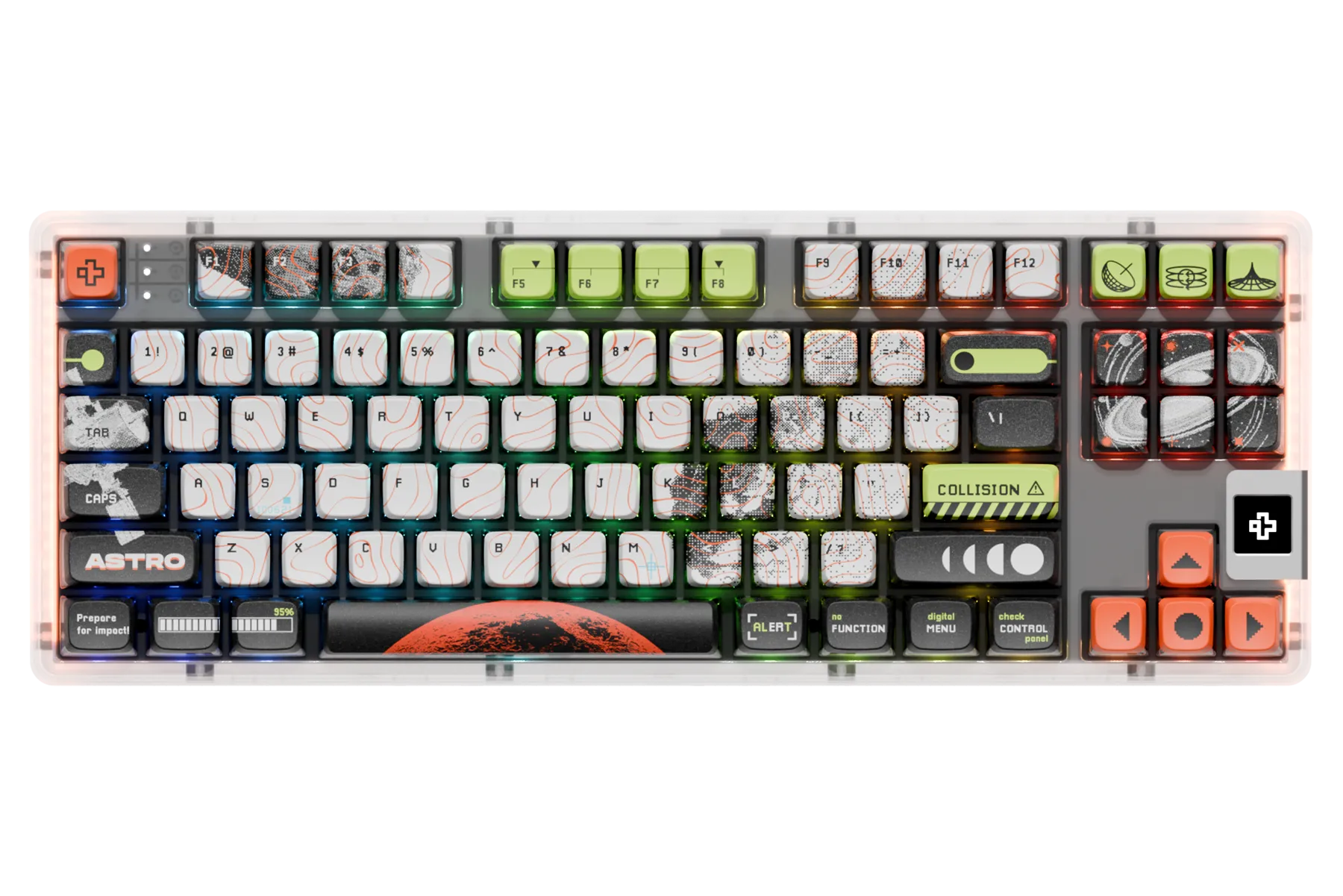QwertyKey80 Astro bezprzewodowa Bluetooth Hotswap RGB QMK/VIA - L gasket mount klawiatura mechaniczna gamingowa z ekranem