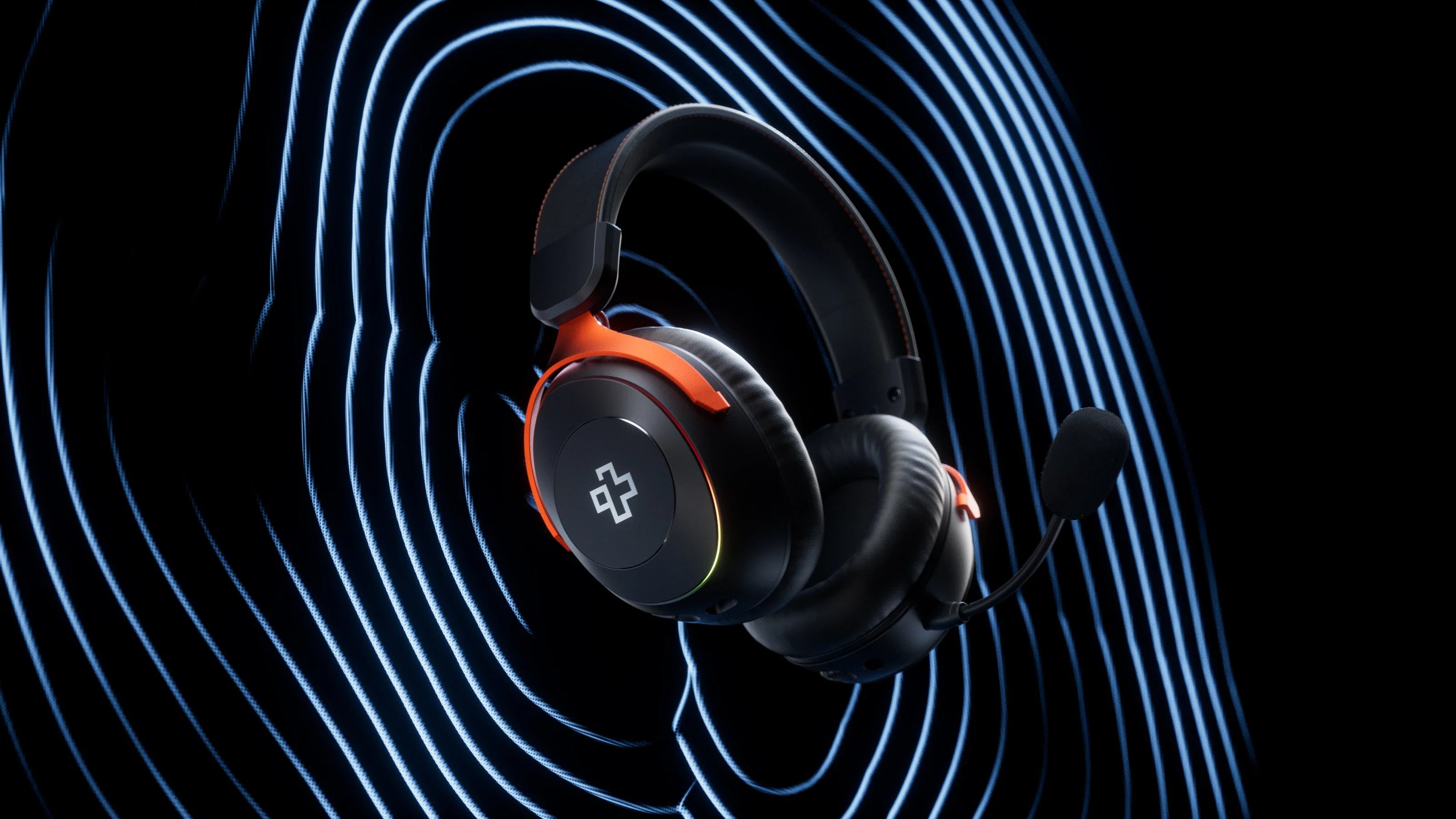 Słuchawki gamingowe bezprzewodowe QwertyKey Pulse, Trio Mode, RGB, z oprogramowaniem, mikrofon z redukcją szumów AI