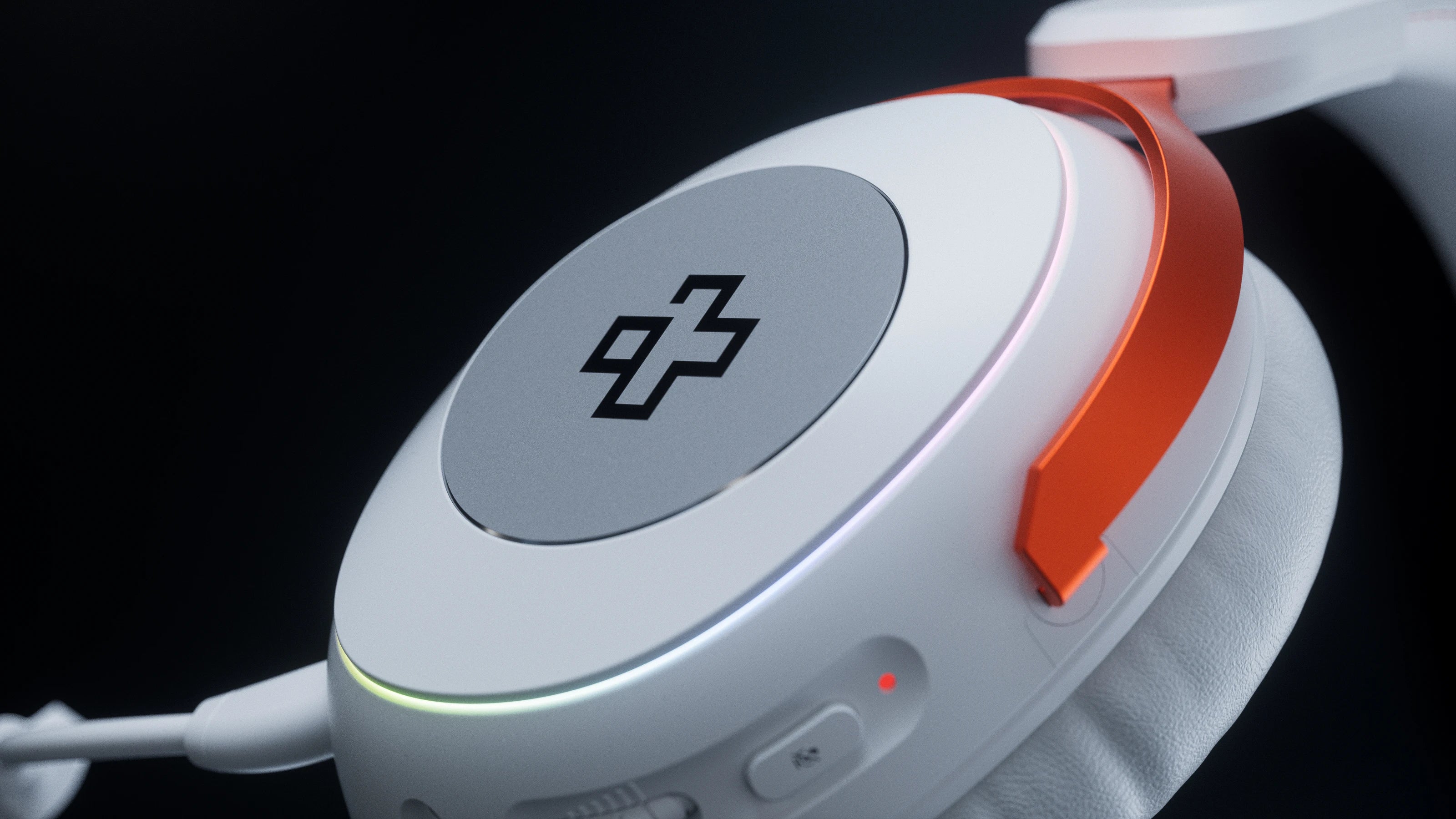 Słuchawki gamingowe bezprzewodowe QwertyKey Pulse białe, Trio Mode, RGB, z oprogramowaniem, mikrofon z redukcją szumów AI