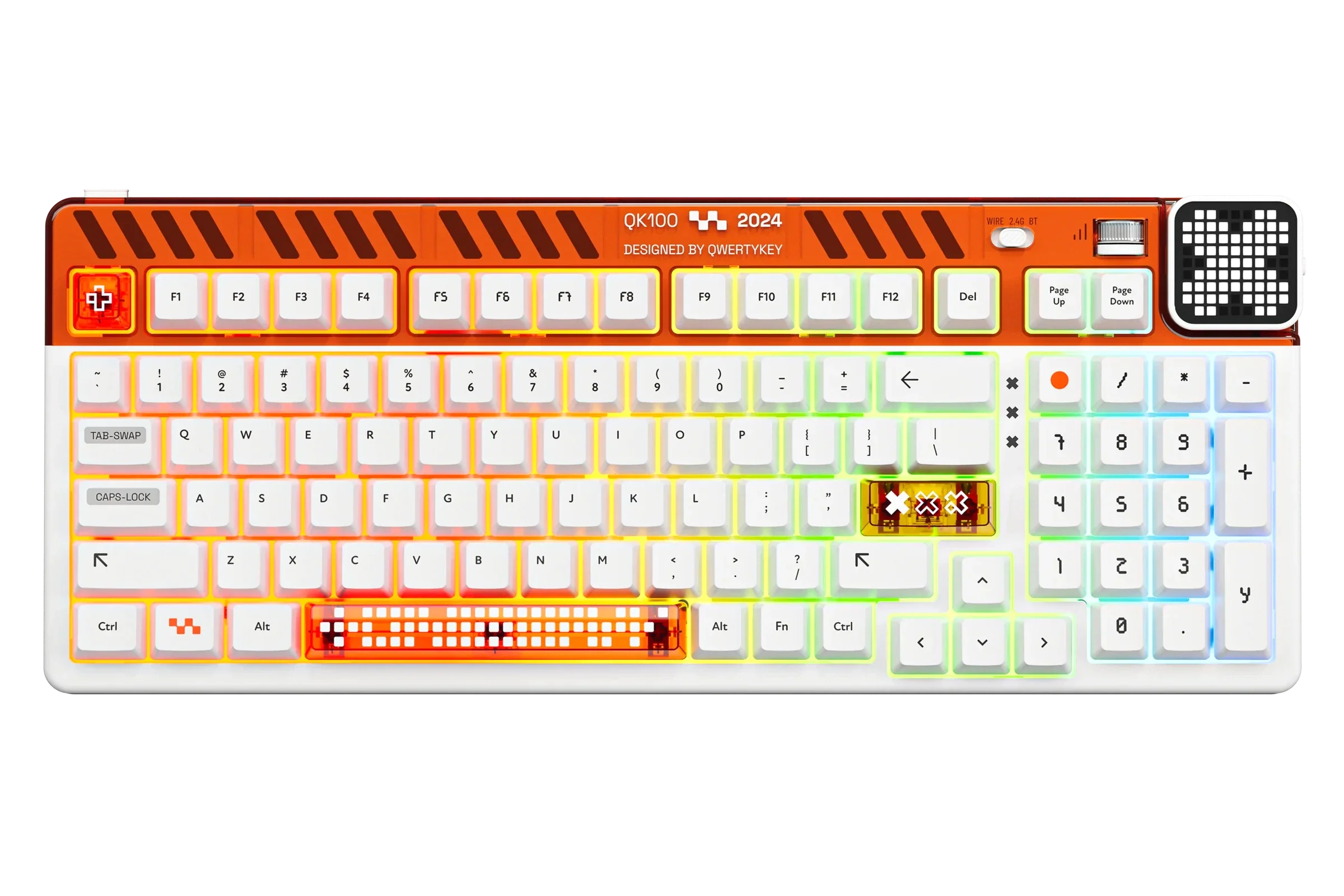 QwertyKey100 Apex - bezprzewodowa klawiatura mechaniczna gamingowa, Hotswap, RGB, gasket mount, z ekranem
