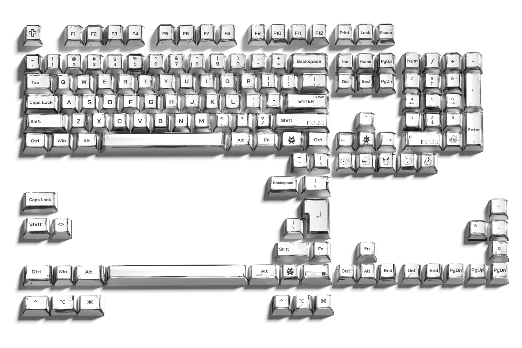 Zestaw keycapów QwertyKey Manga profil Cherry materiał PBT