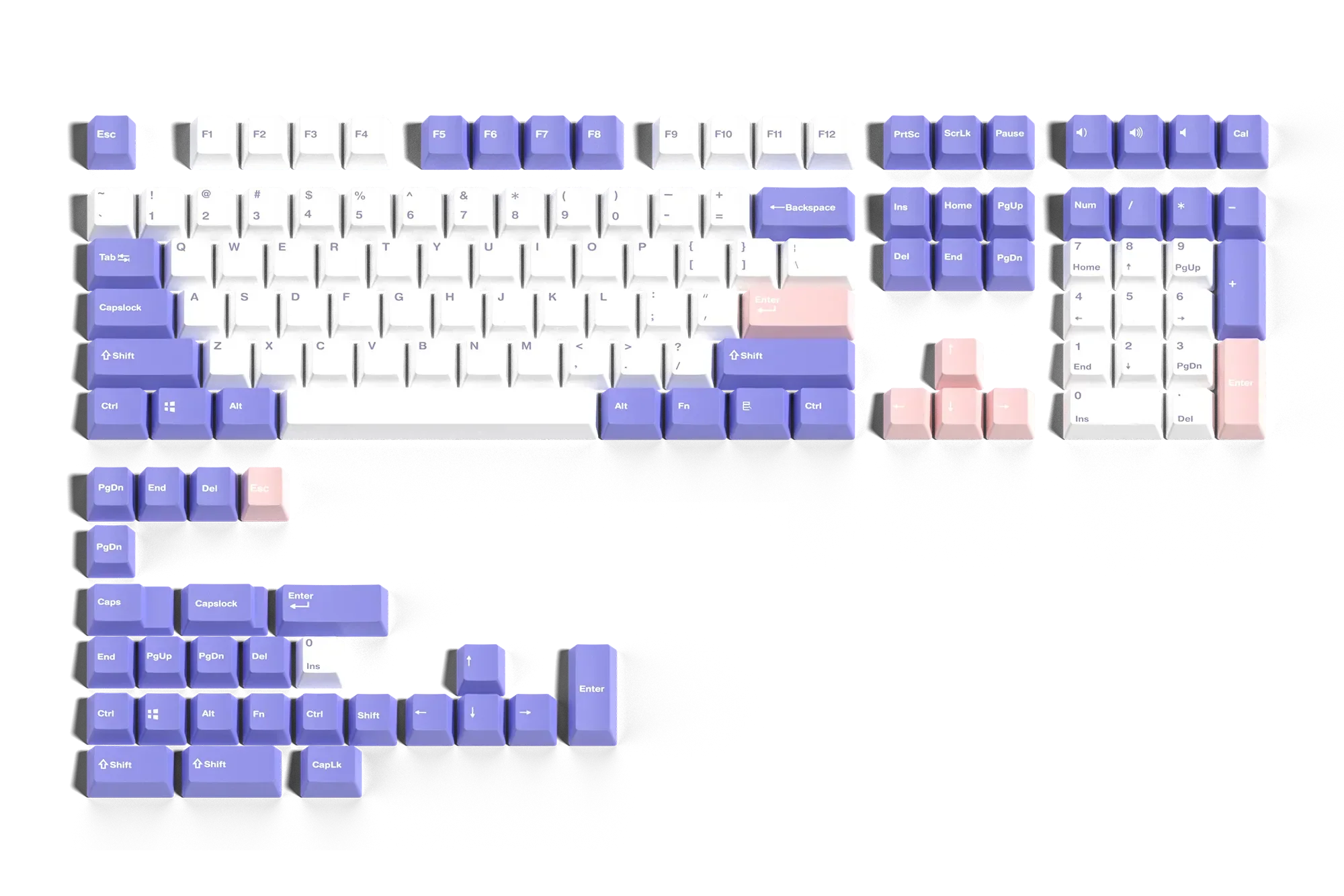 Zestaw keycapów QwertyKey Fioletowy PBT Double Shot profil OEM