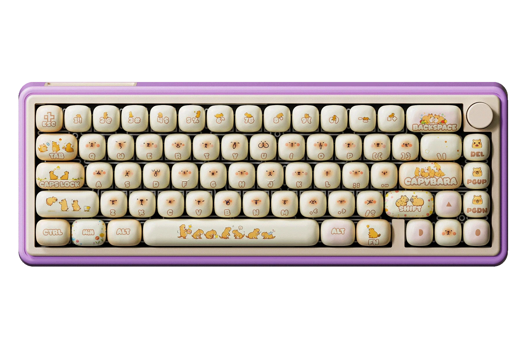 QwertyKey65 Pro Capybara edycja limitowana VIA - bezprzewodowa klawiatura mechaniczna gamingowa, Hotswap, RGB
