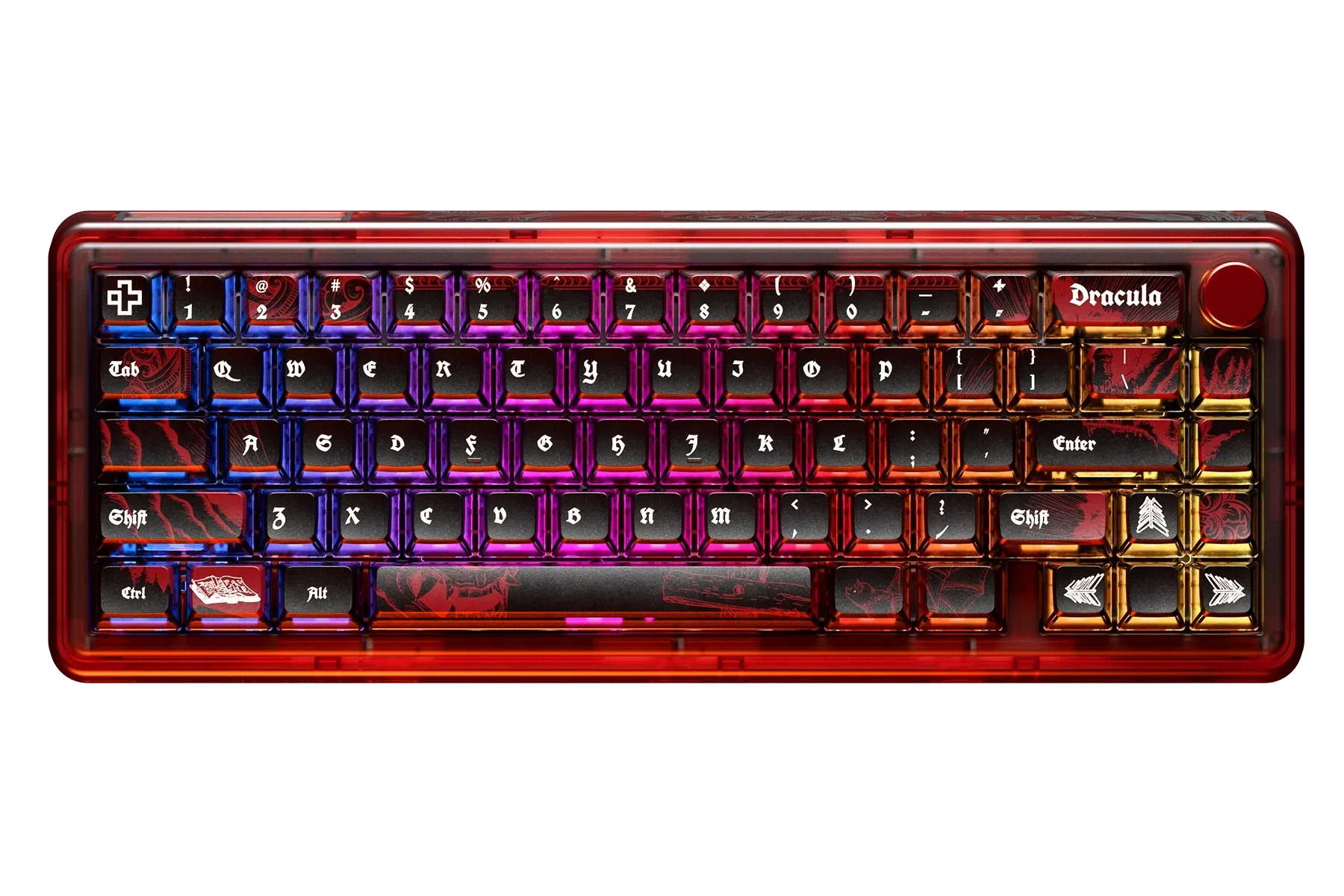 QwertyKey65 Pro Dracula - bezprzewodowa klawiatura mechaniczna gamingowa, Hotswap, RGB, VIA