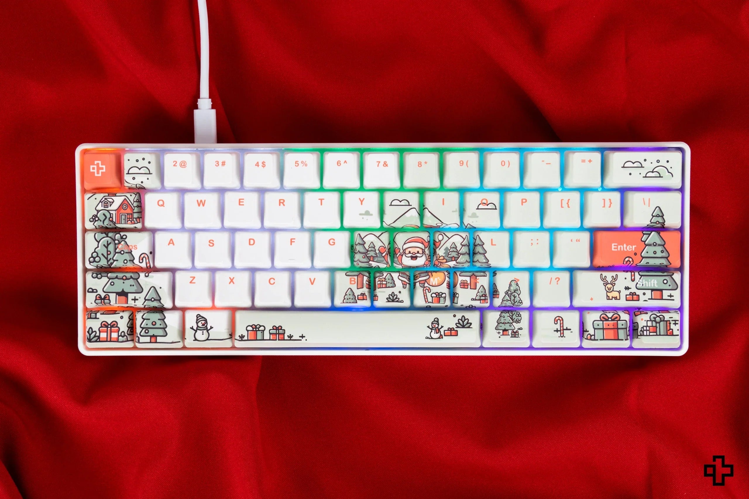 QwertyKey Santa - świąteczna klawiatura mechaniczna gamingowa, Hotswap