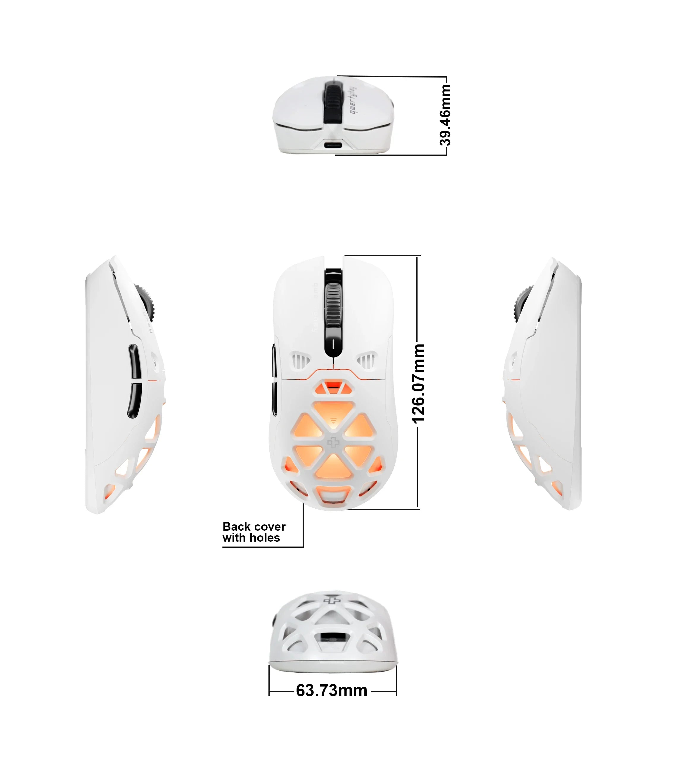 mysz QwertyKey QKM1 biała bezprzewodowa Bluetooth Charging Dock
