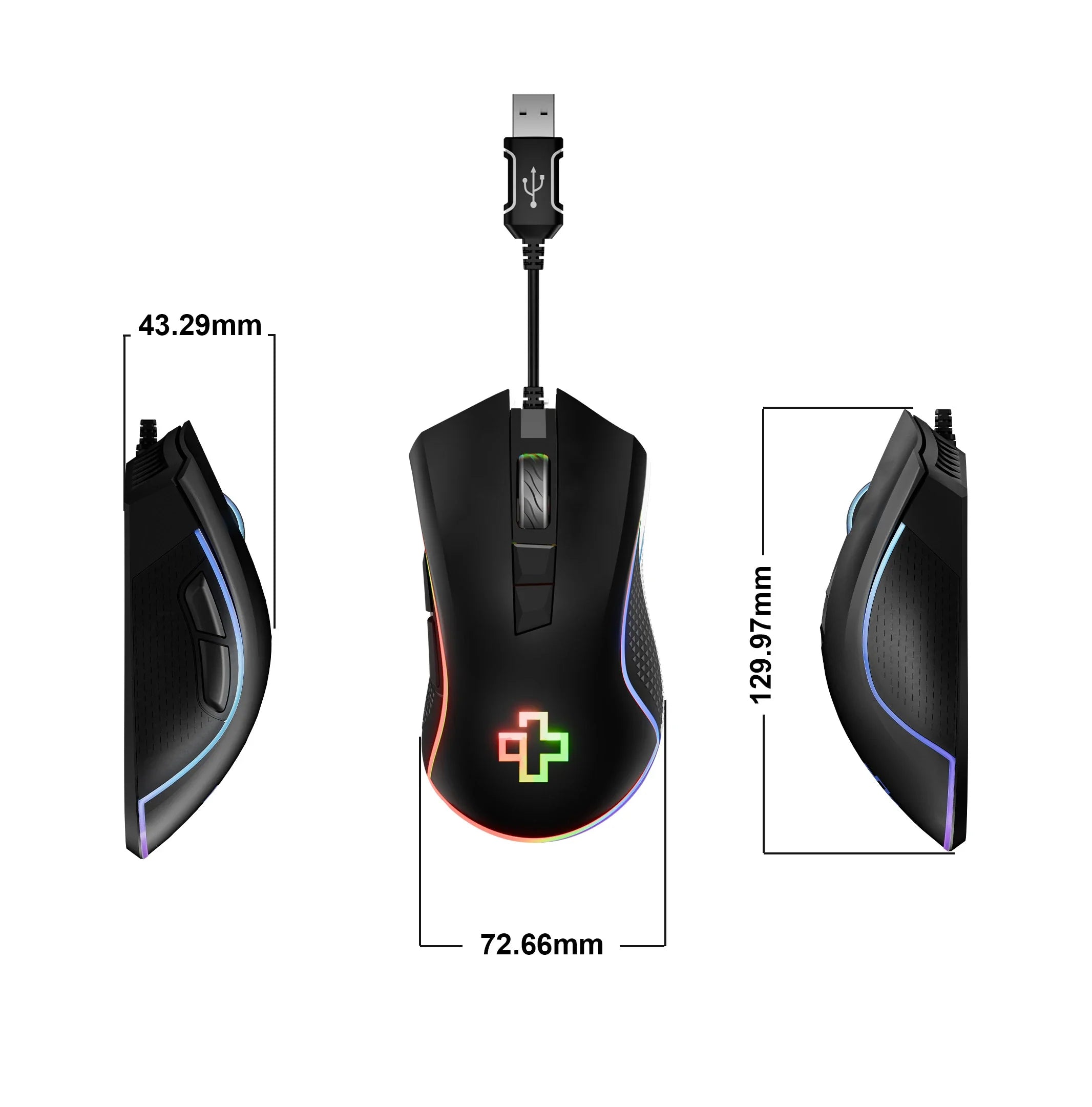 mysz Gaming QwertyKey Forge czarna, RGB, 12.000 DPI, z oprogramowaniem
