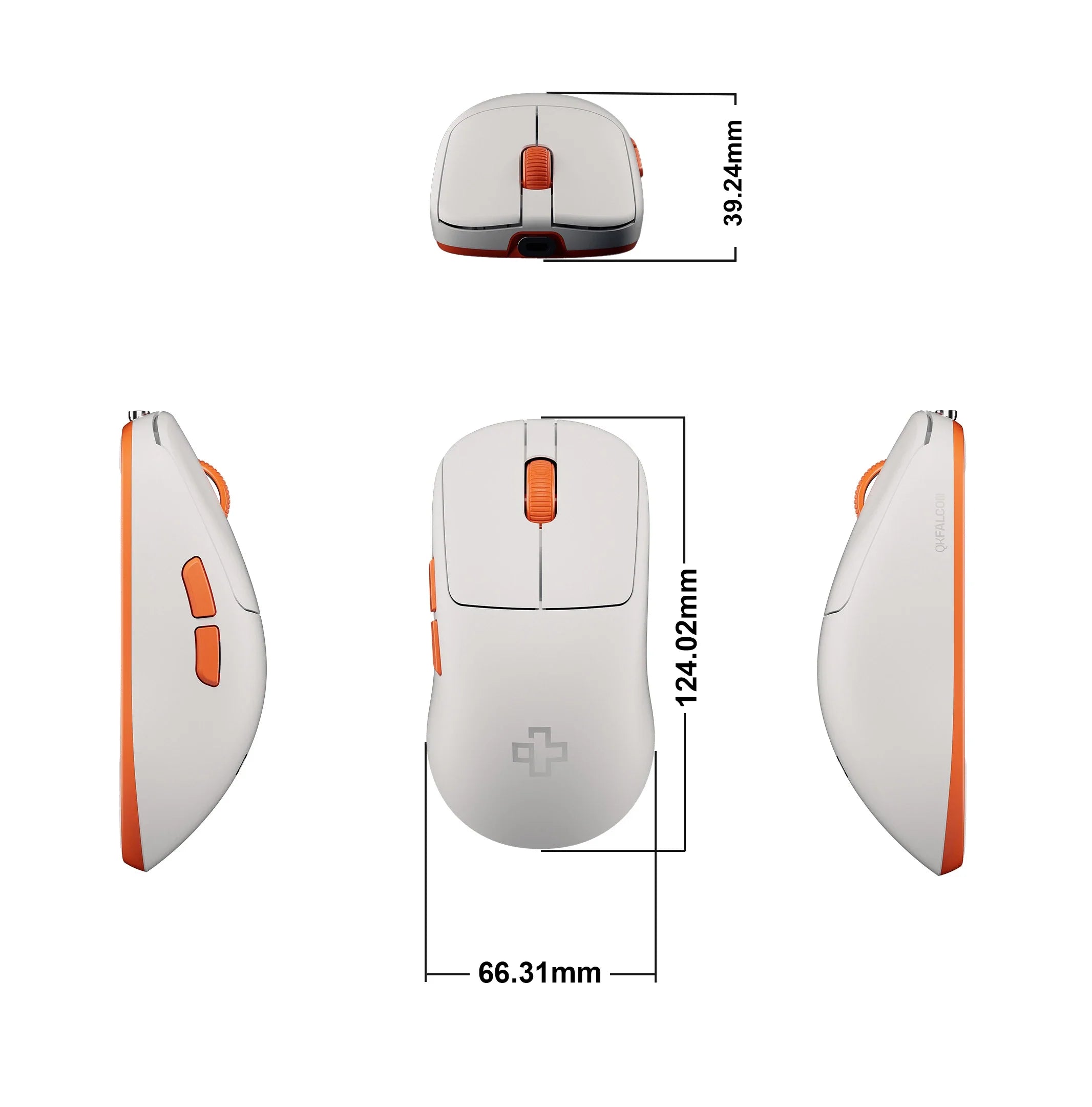 mysz Gaming QwertyKey Falcon biała 8K, 30.000 DPI, Bluetooth bezprzewodowa trio mode, Pixart 3950
