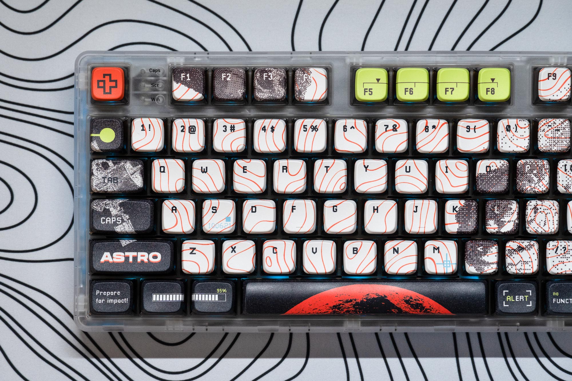 QwertyKey80 Astro bezprzewodowa Bluetooth Hotswap RGB QMK/VIA - L gasket mount klawiatura mechaniczna gamingowa z ekranem