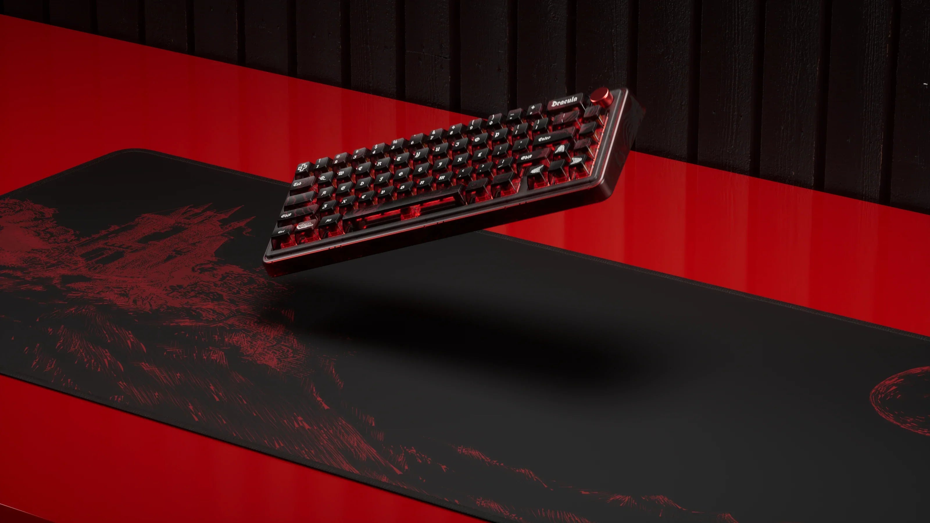 QwertyKey65 Pro Dracula - bezprzewodowa klawiatura mechaniczna gamingowa, Hotswap, RGB, VIA