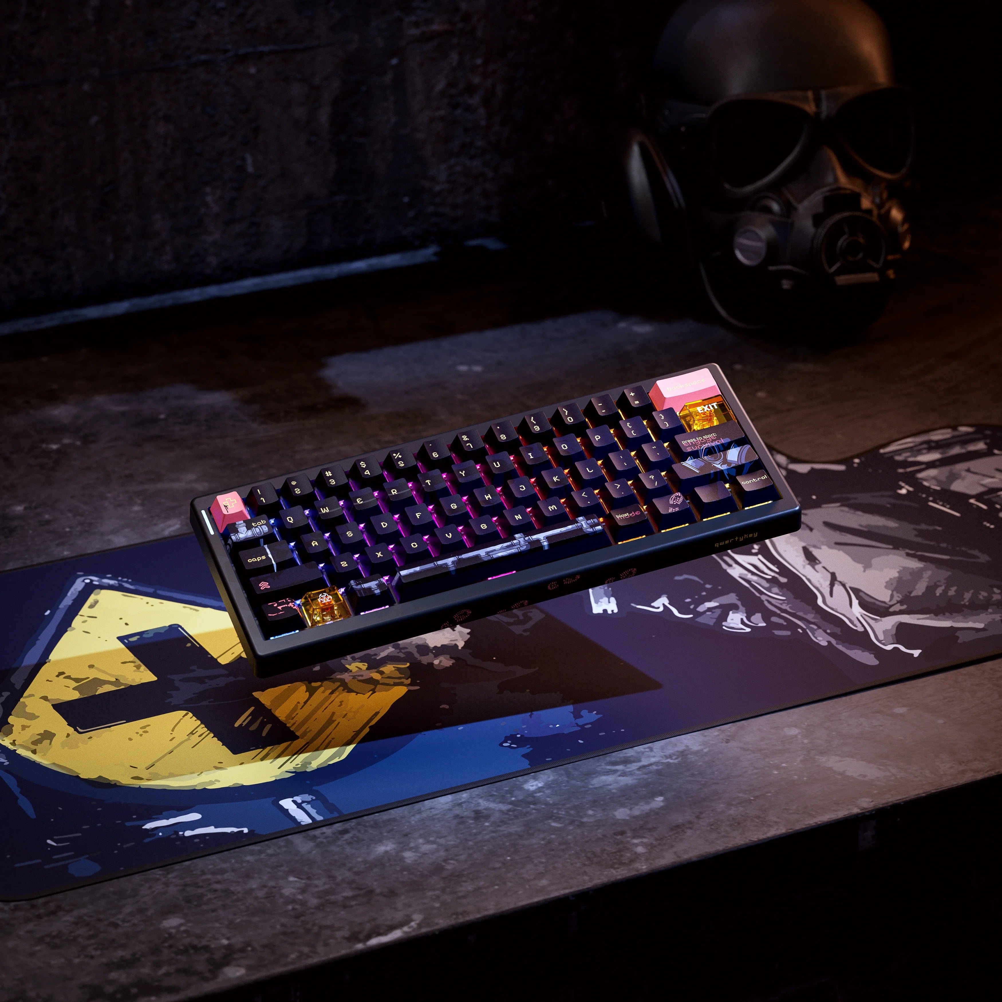 QwertyKey61 PRO Fallout - bezprzewodowa klawiatura mechaniczna gamingowa, Hotswap, RGB