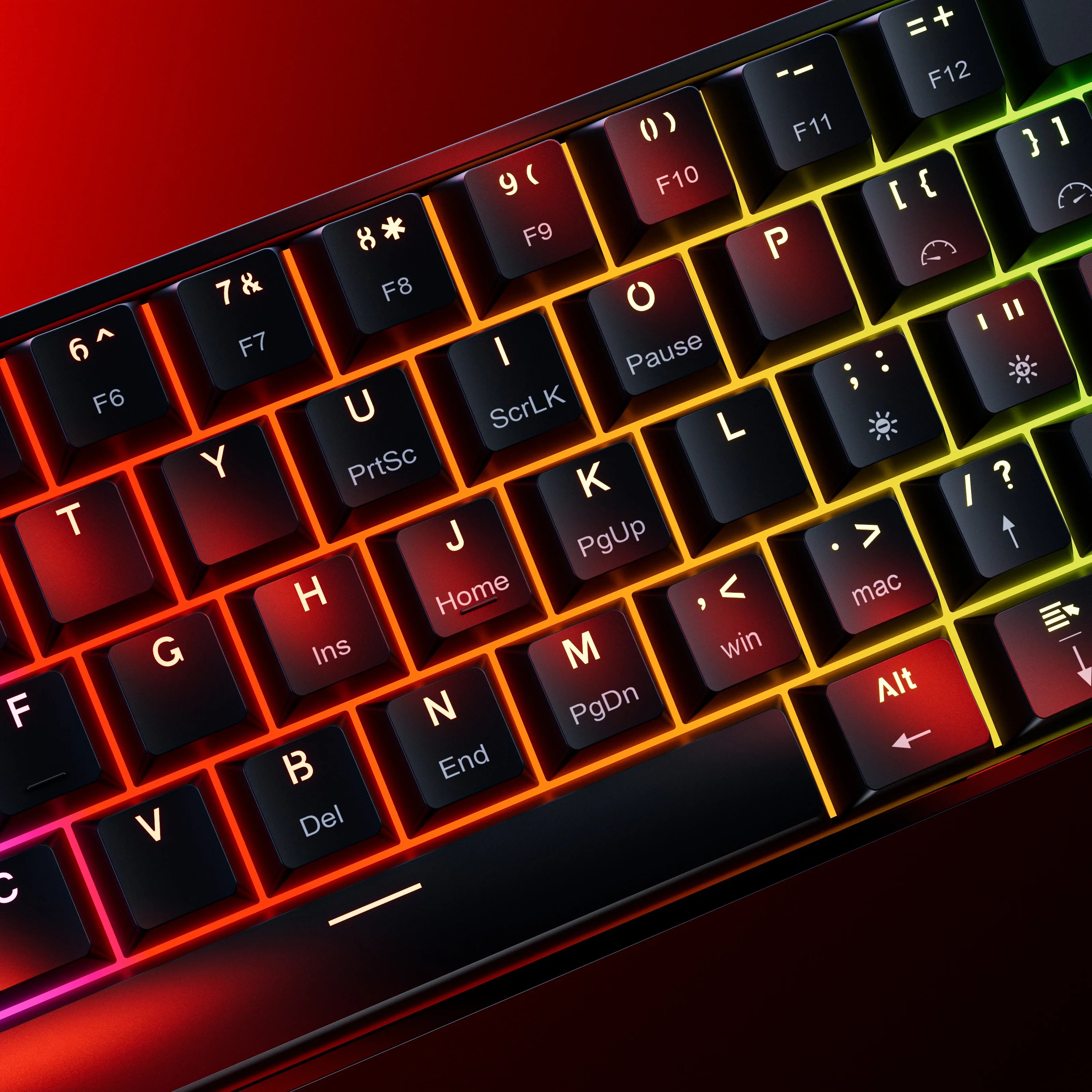 QwertyKey H61 Split, czarna - klawiatura mechaniczna gamingowa, Hotswap, RGB