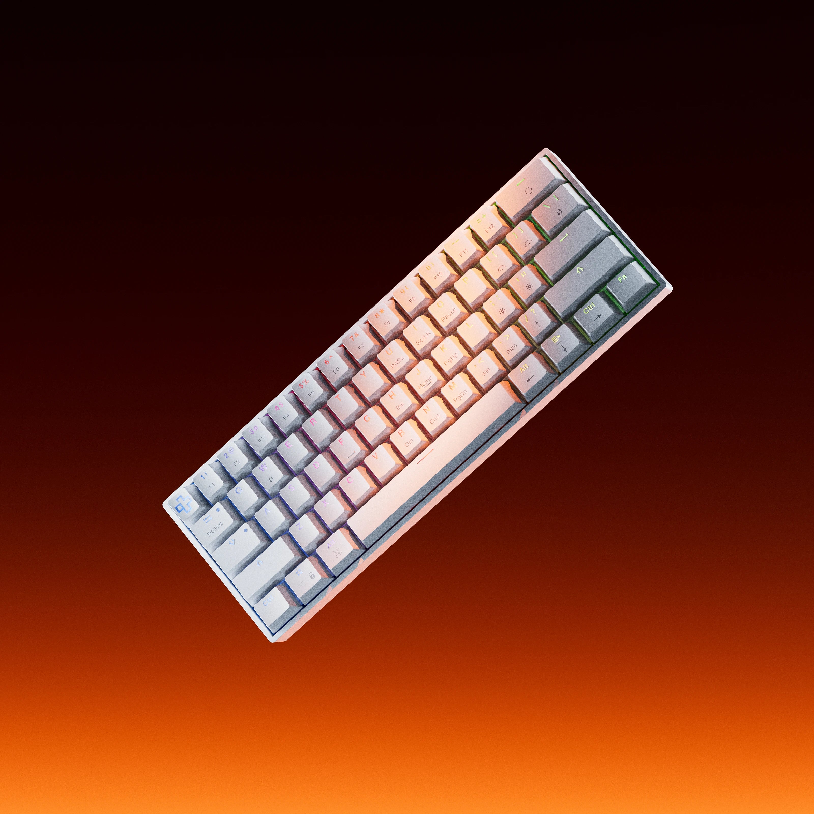QwertyKey H61 Split, biała - klawiatura mechaniczna gamingowa, Hotswap, RGB