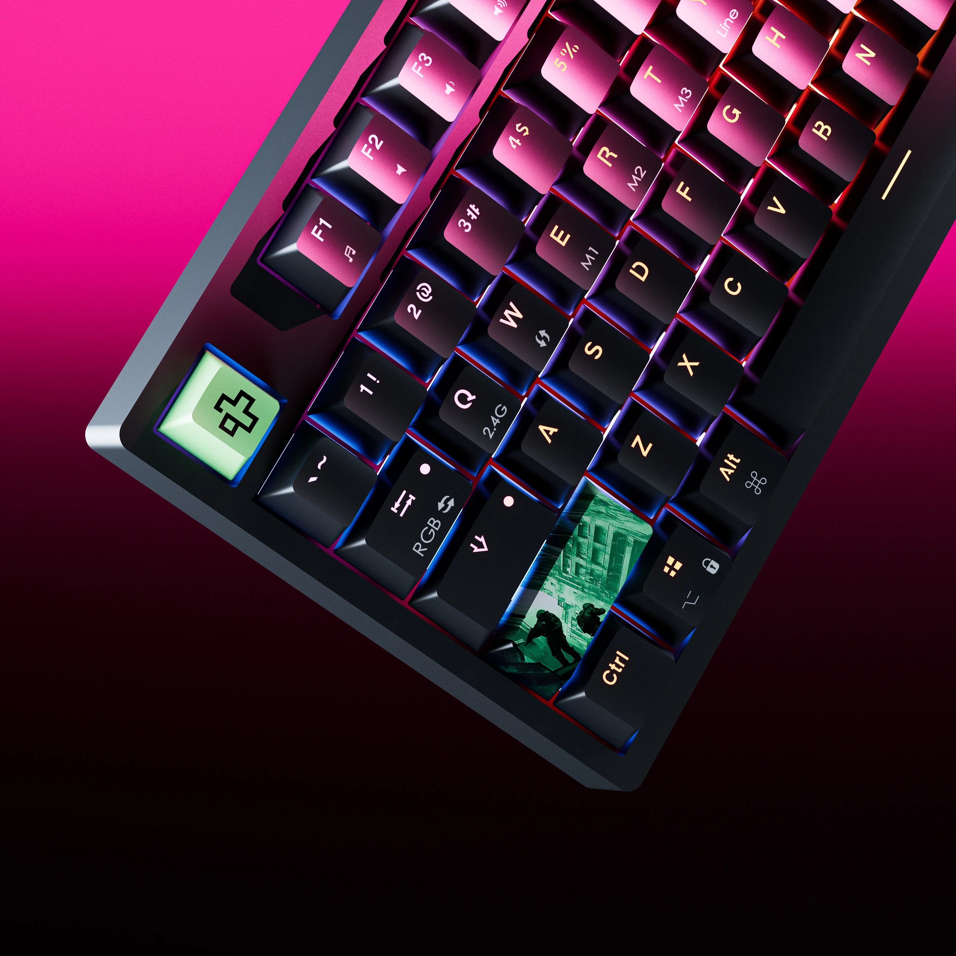 QwertyKey H87, czarna - bezprzewodowa klawiatura mechaniczna gamingowa, Hotswap, RGB
