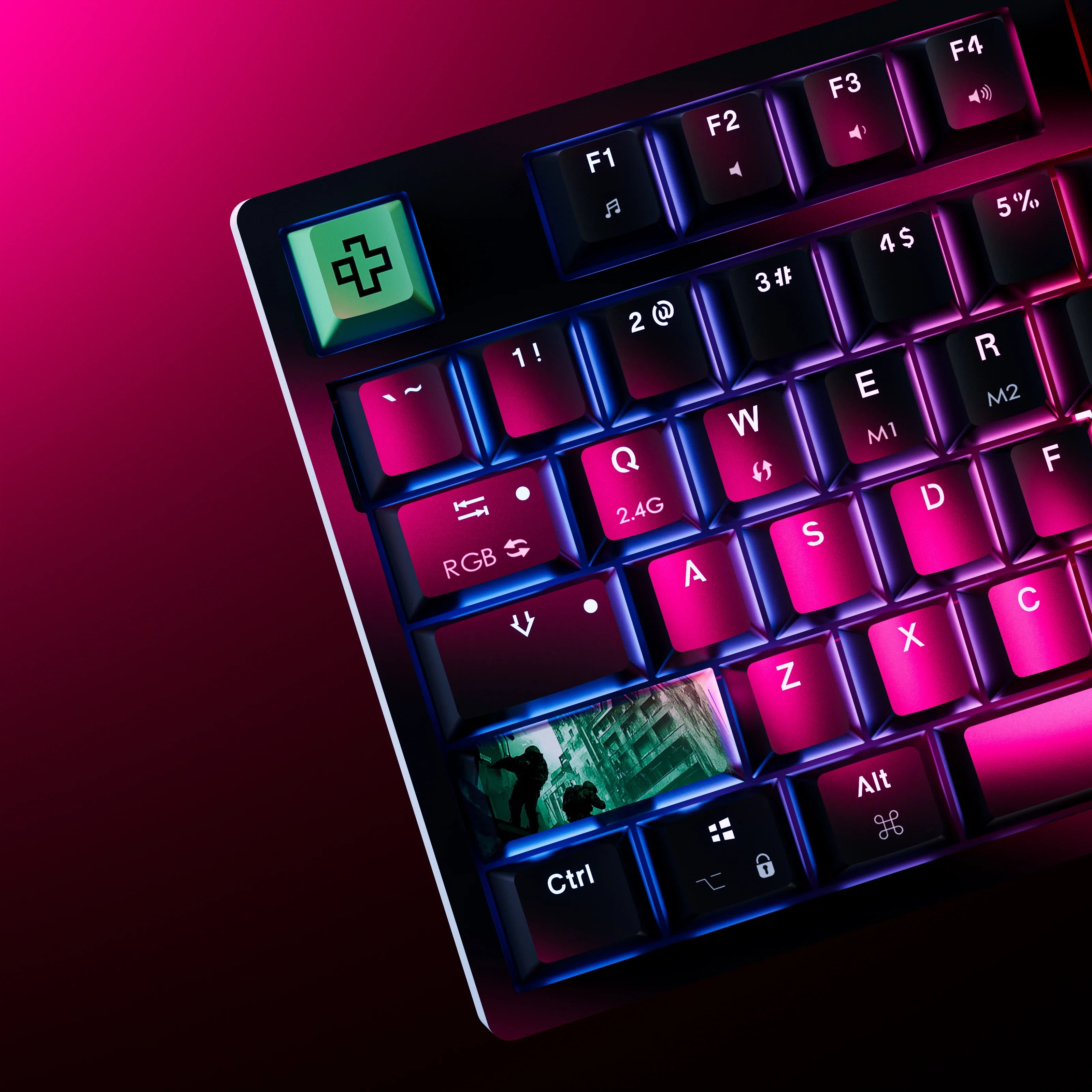 QwertyKey H87, czarna - bezprzewodowa klawiatura mechaniczna gamingowa, Hotswap, RGB