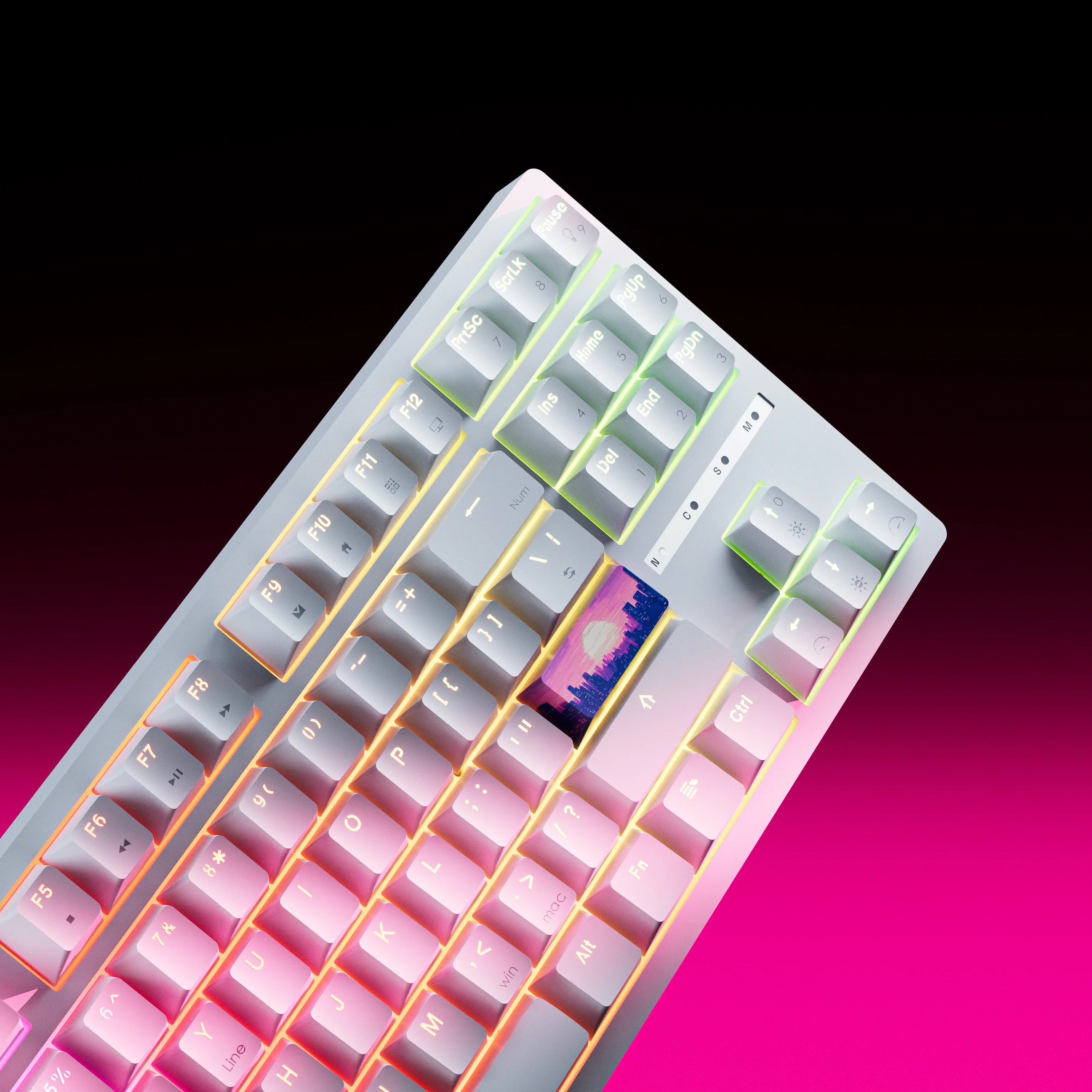 QwertyKey H87, biała - bezprzewodowa klawiatura mechaniczna gamingowa, Hotswap, RGB