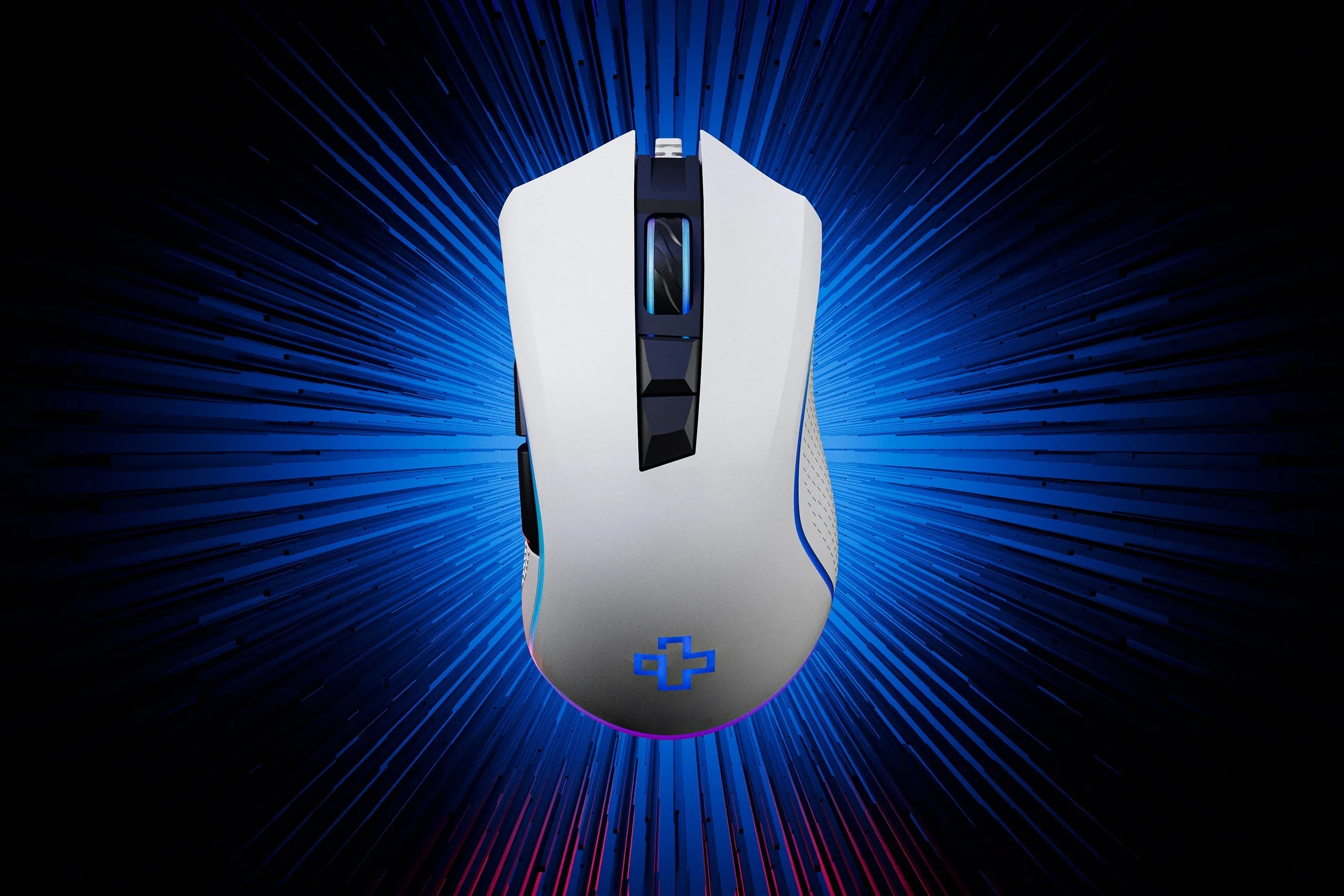 mysz Gaming QwertyKey Forge biała, RGB, 12.000 DPI, z oprogramowaniem
