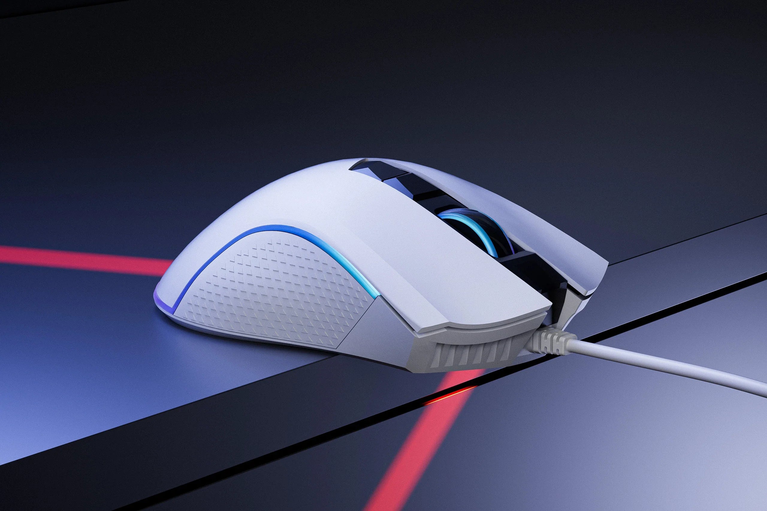 mysz Gaming QwertyKey Forge biała, RGB, 12.000 DPI, z oprogramowaniem